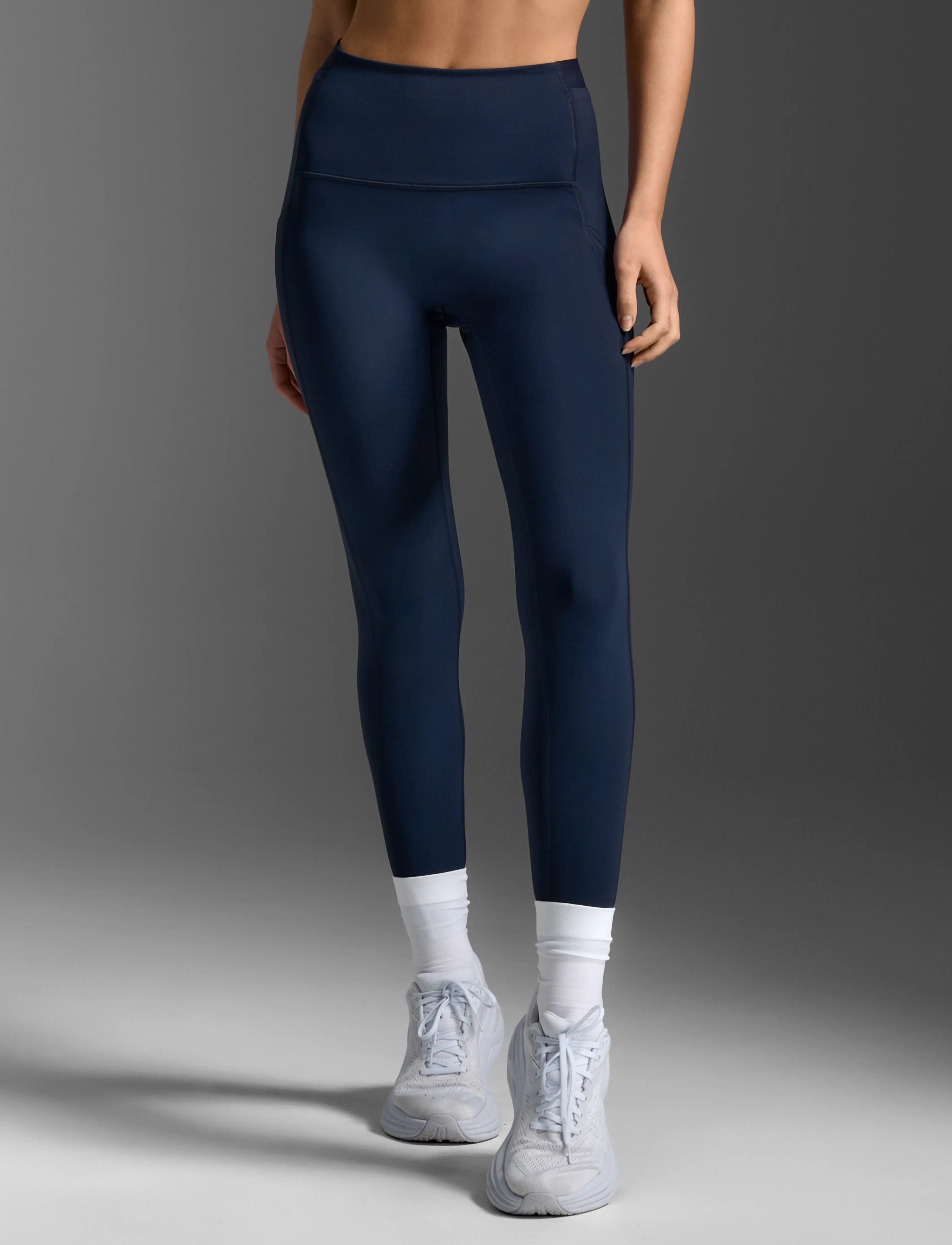 2XU Form Stash Hi-Rise Compression Tights, S, Sport, Marineblau - Running-training Frauen