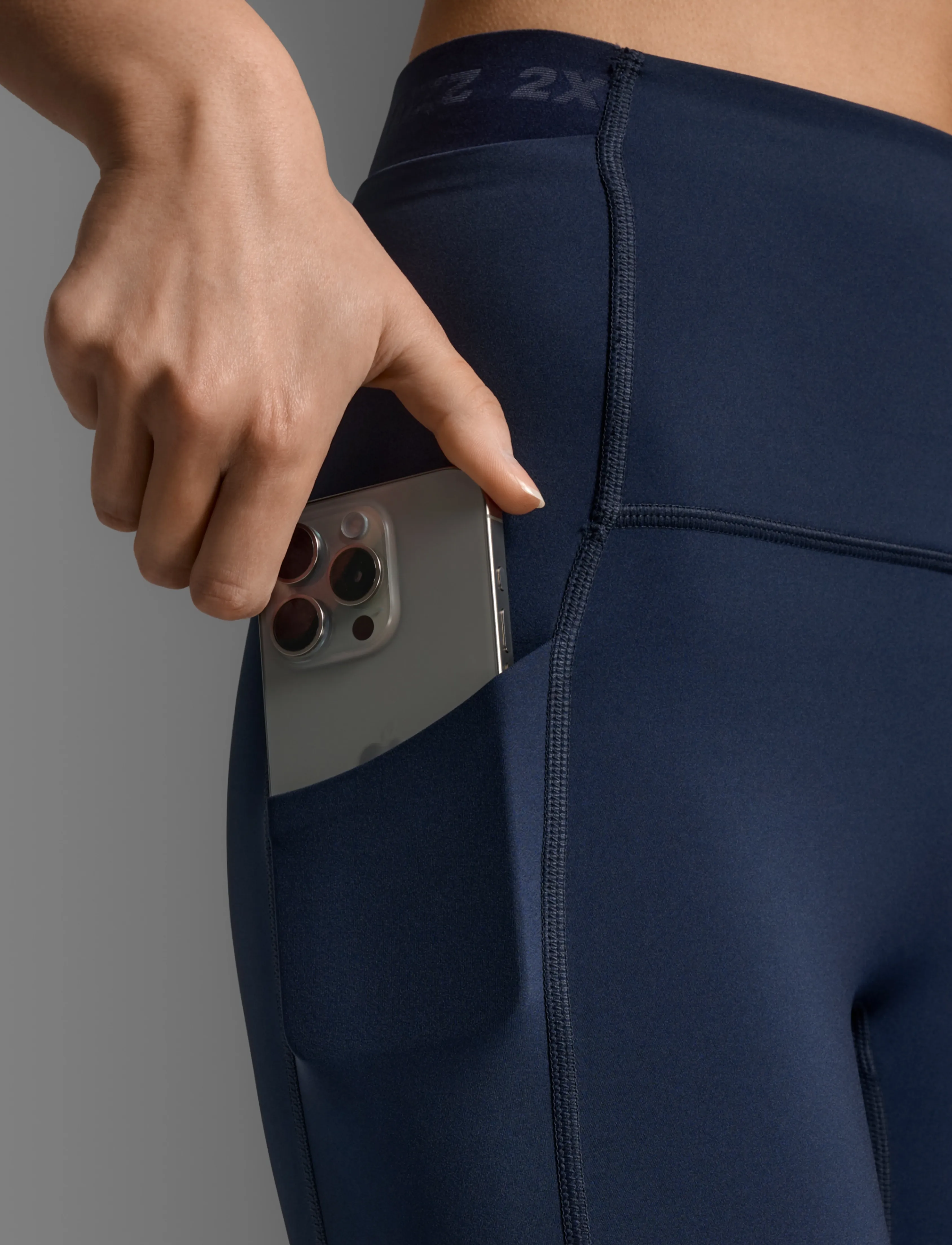 2XU - FORM STASH HI-RISE COMPRESSION TIGHTS - täispikkus - midnight/midnight - 4
