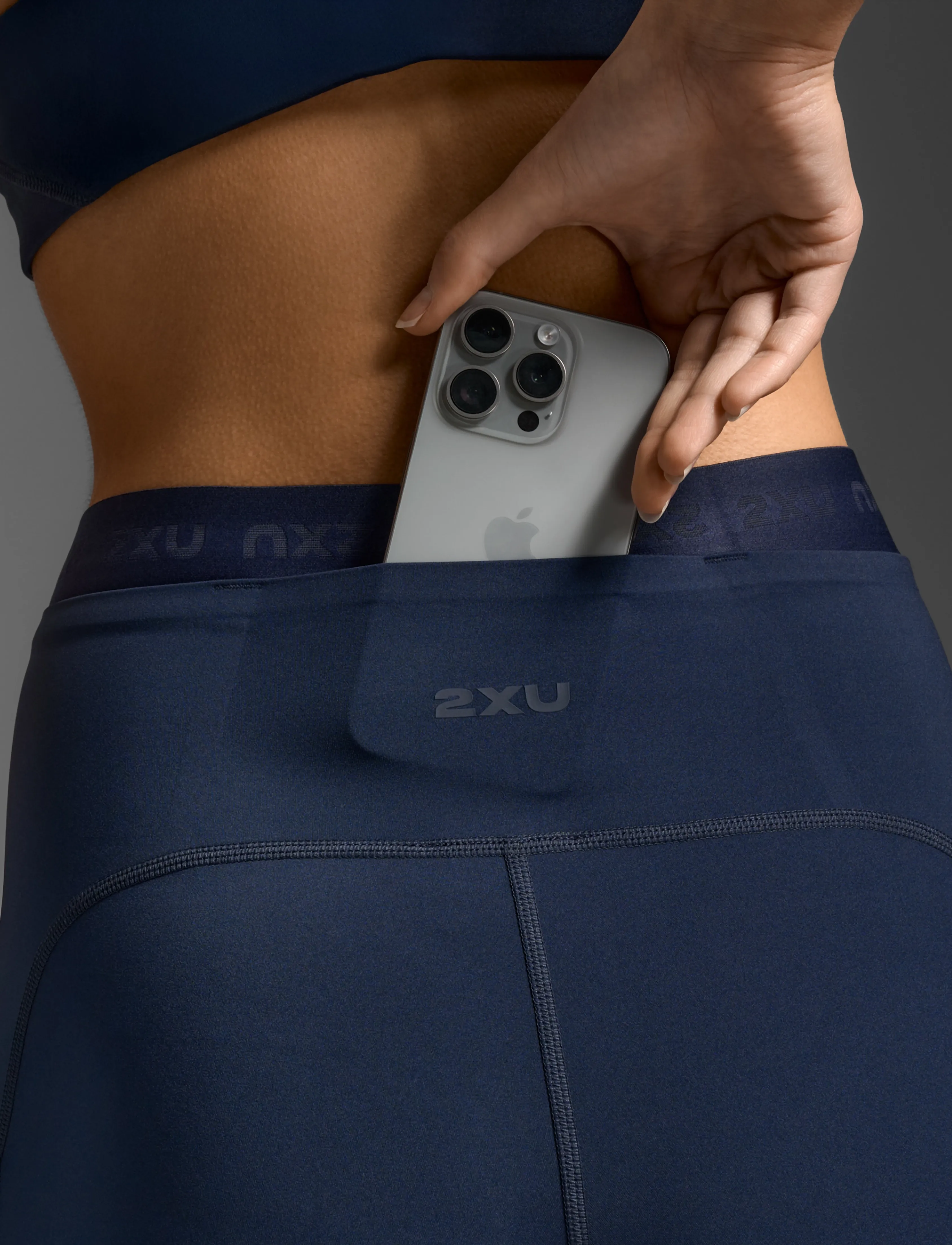 2XU - FORM STASH HI-RISE COMPRESSION TIGHTS - täispikkus - midnight/midnight - 5