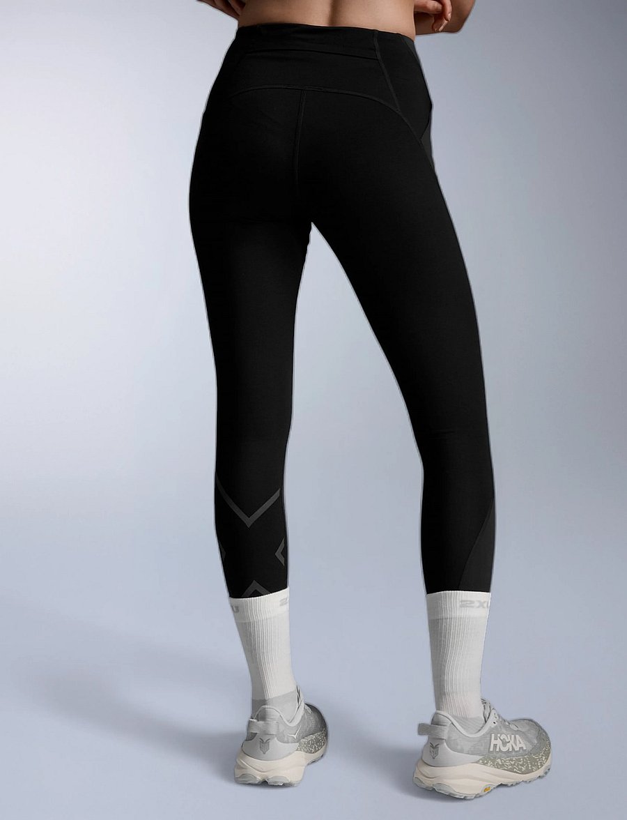 2XU - IGNITION SHIELD COMPRESSION TIGHTS - volle länge - black/ black reflective - 3