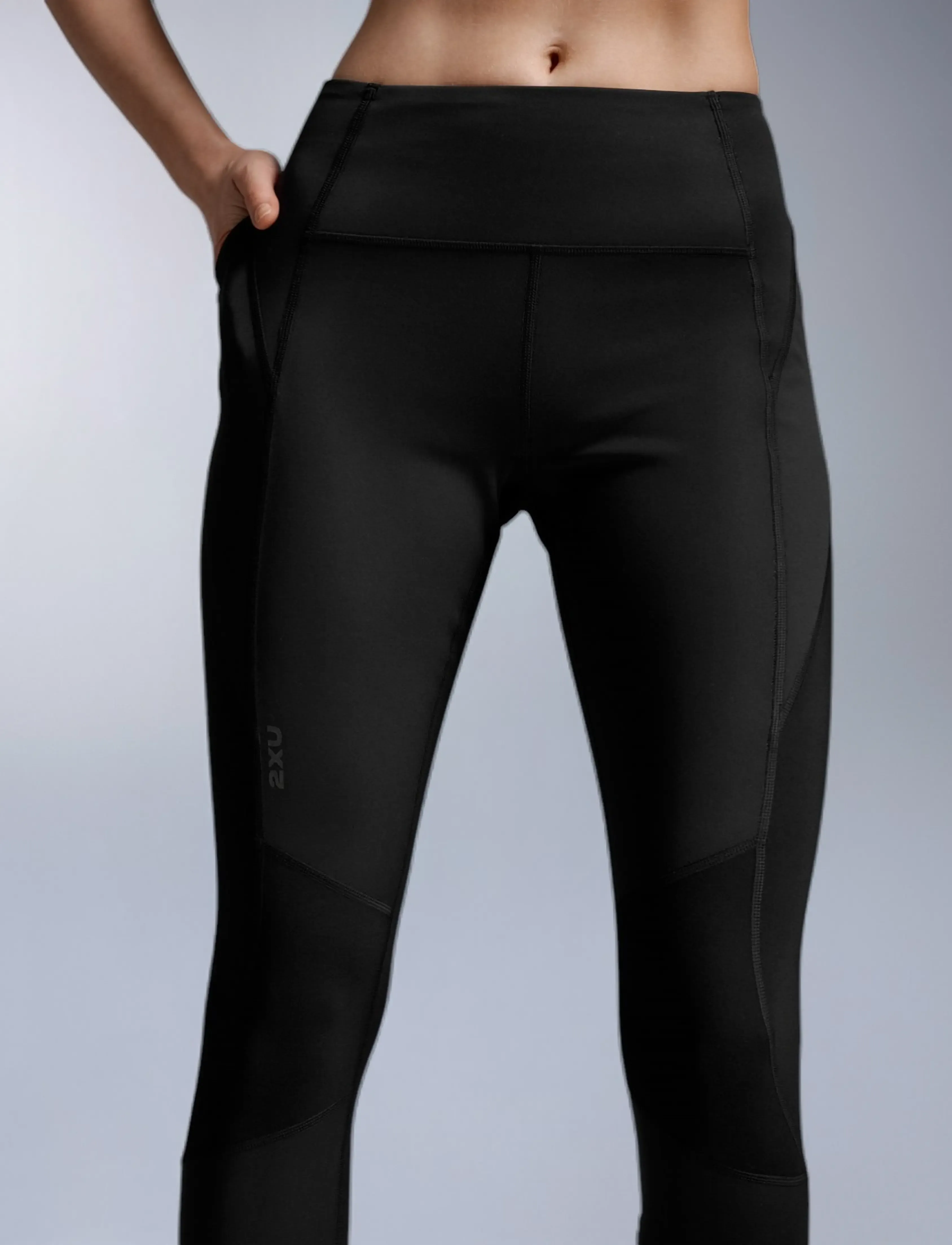 2XU - IGNITION SHIELD COMPRESSION TIGHTS - fuld længde - black/ black reflective - 5