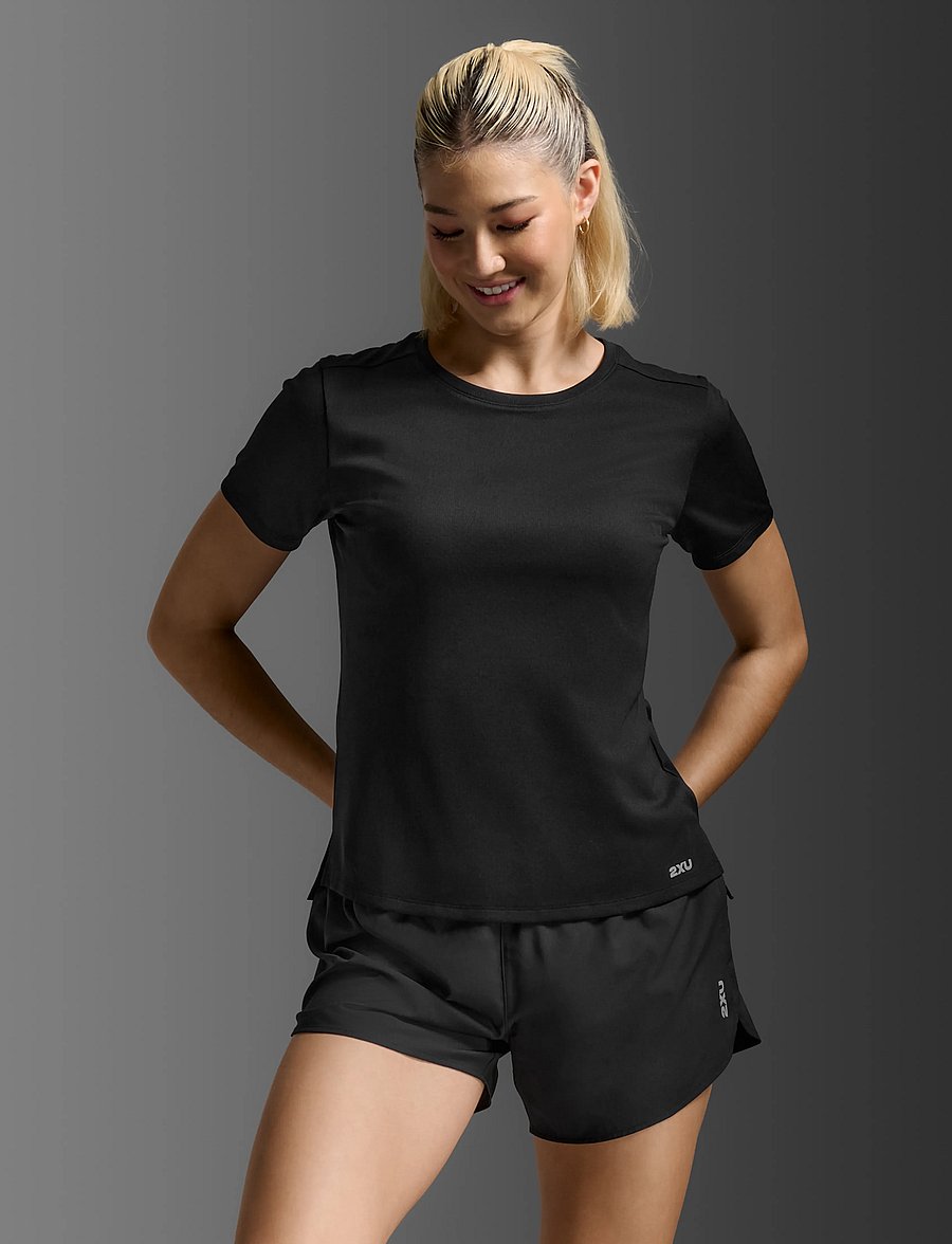 2XU - AERO MESH TEE - t-shirts - black/silver reflective - 0