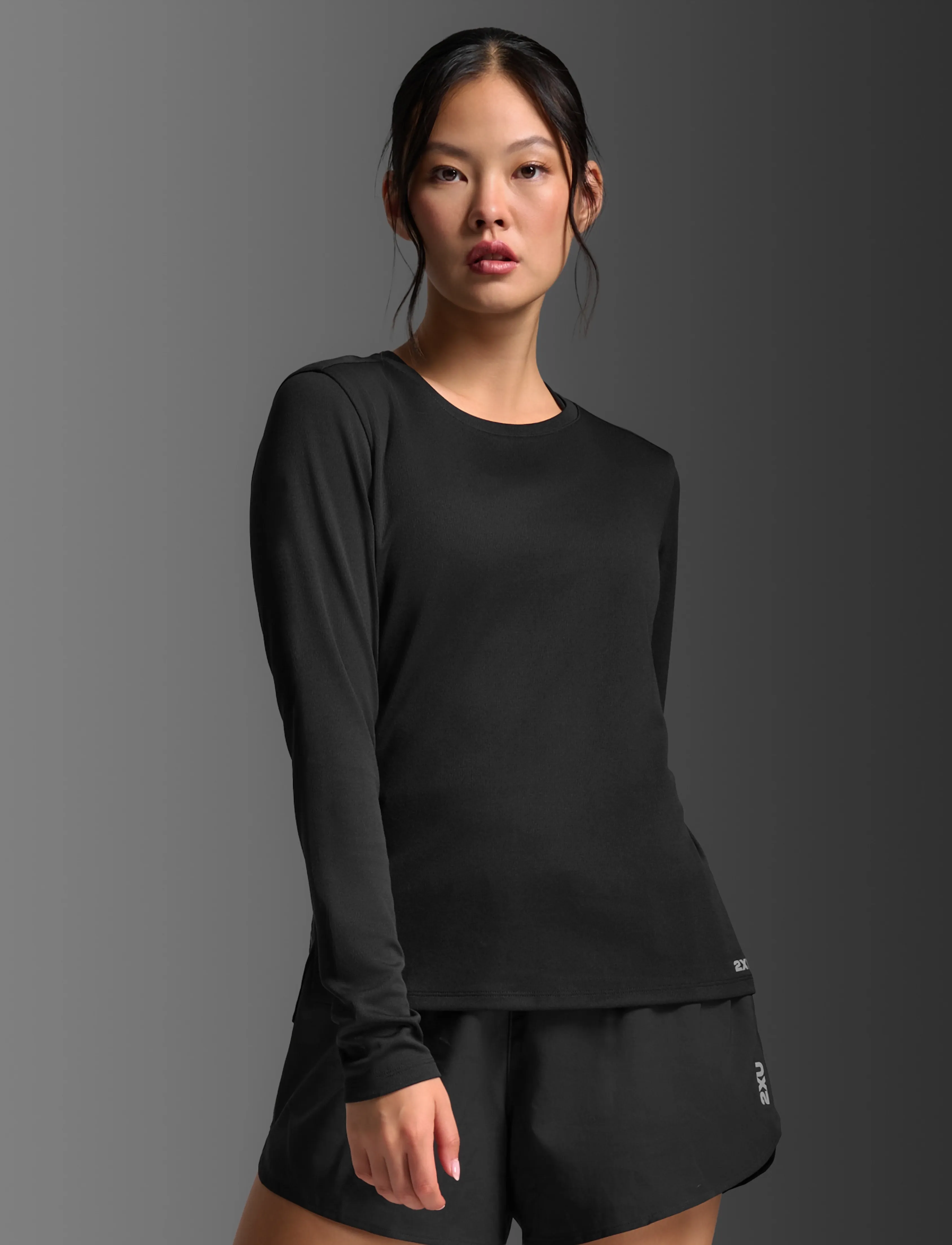 2XU AERO MESH LONG SLEEVE - Långärmade tröjor - BLACK/SILVER REFLECTIVE / black