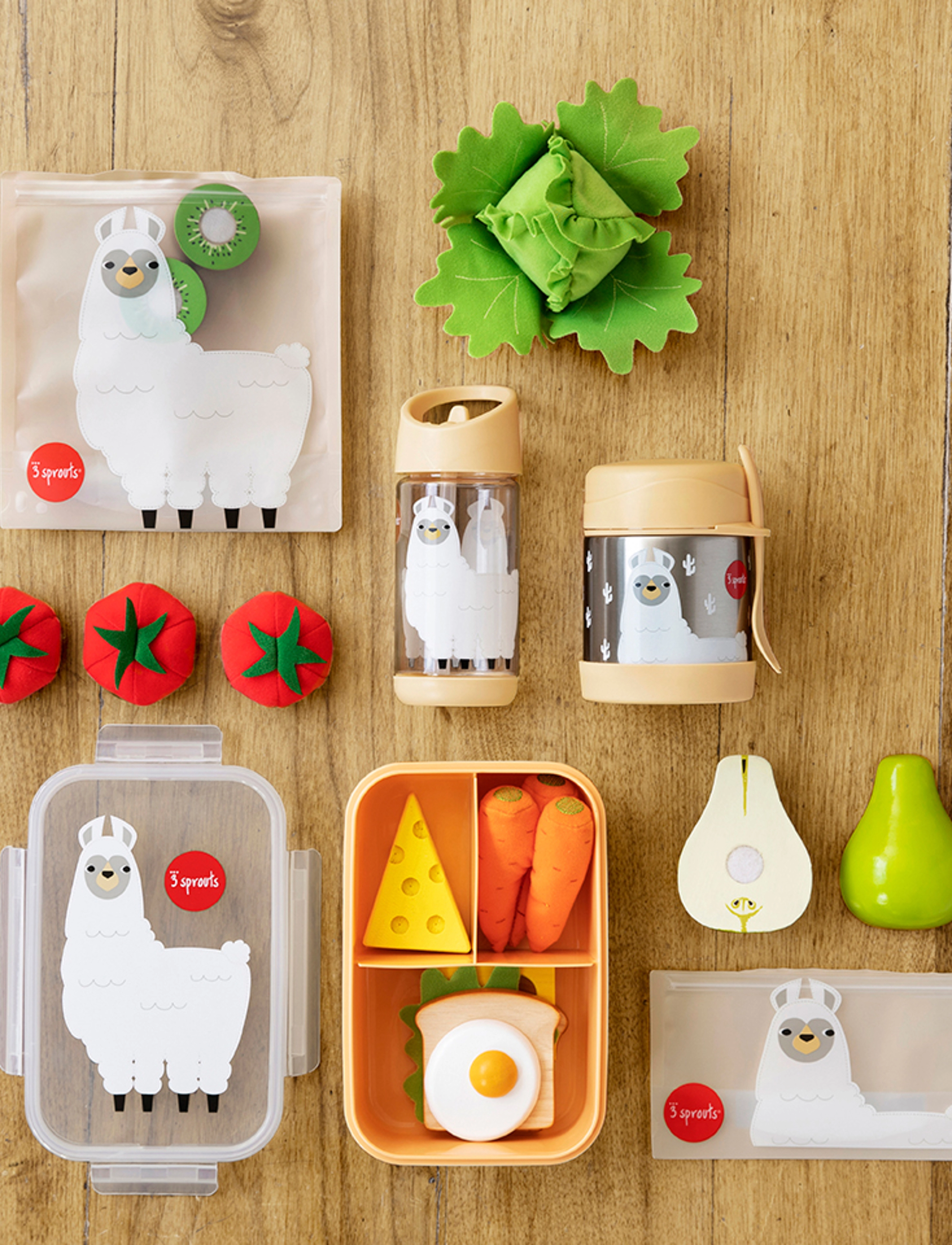 3 Sprouts Lunch Box, 22X14X6.5 cm, Meal Time, Mehrfarbig/gemustert - Boxes, Kinder