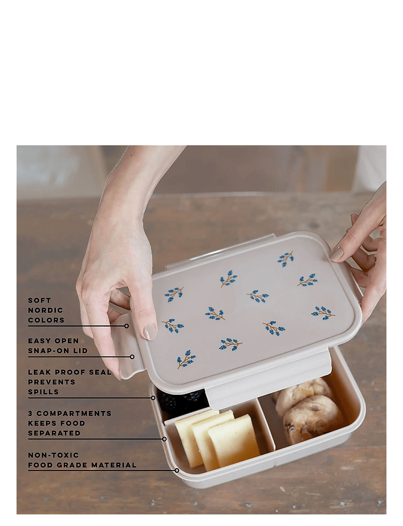 3 Sprouts - 3 Sprouts Lunchbox, Blueberry/Taupe - brotdosen - blue - 3