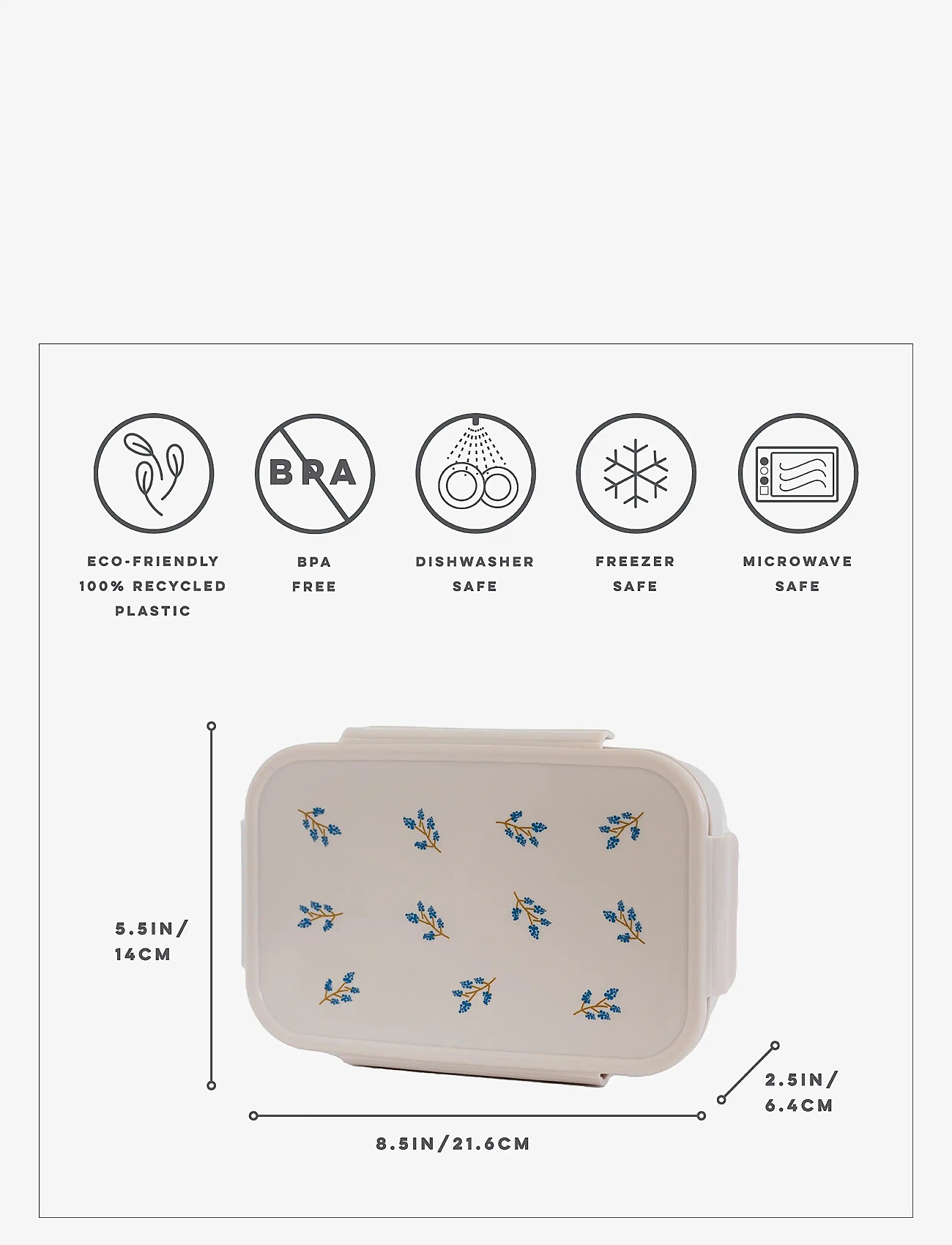 3 Sprouts - 3 Sprouts Lunchbox, Blueberry/Taupe - brotdosen - blue - 4