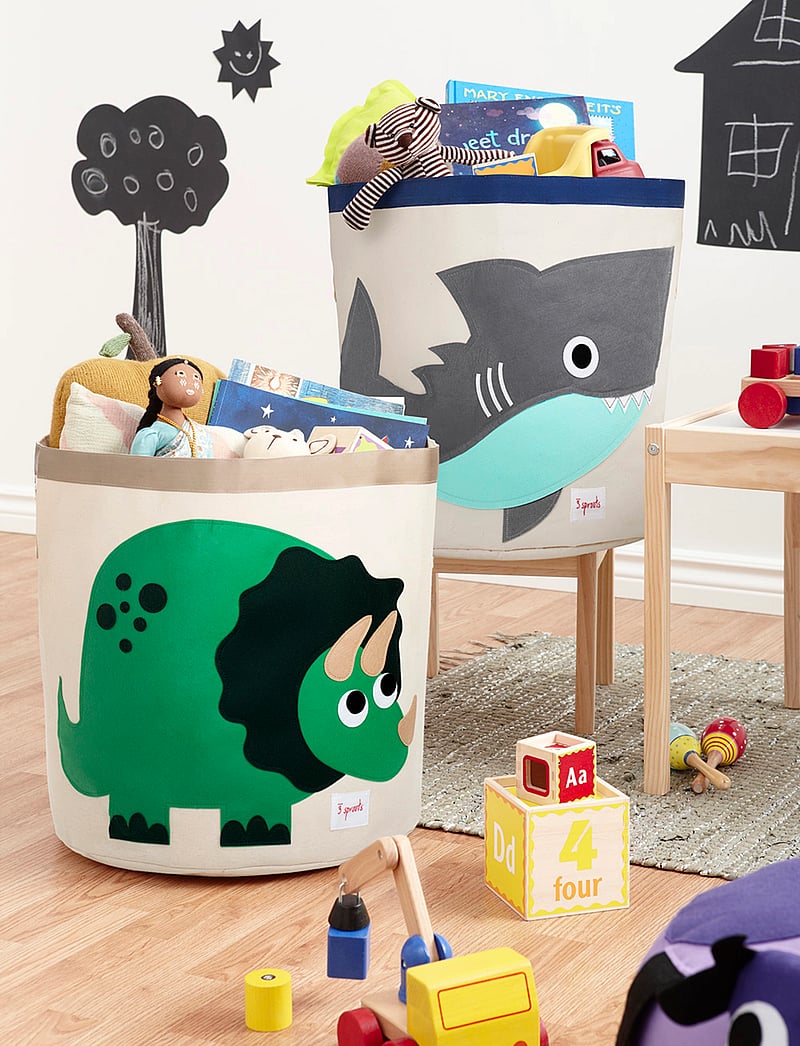 3 Sprouts - Storage Container Round - hoiukorvid - green - dinosaur - 1