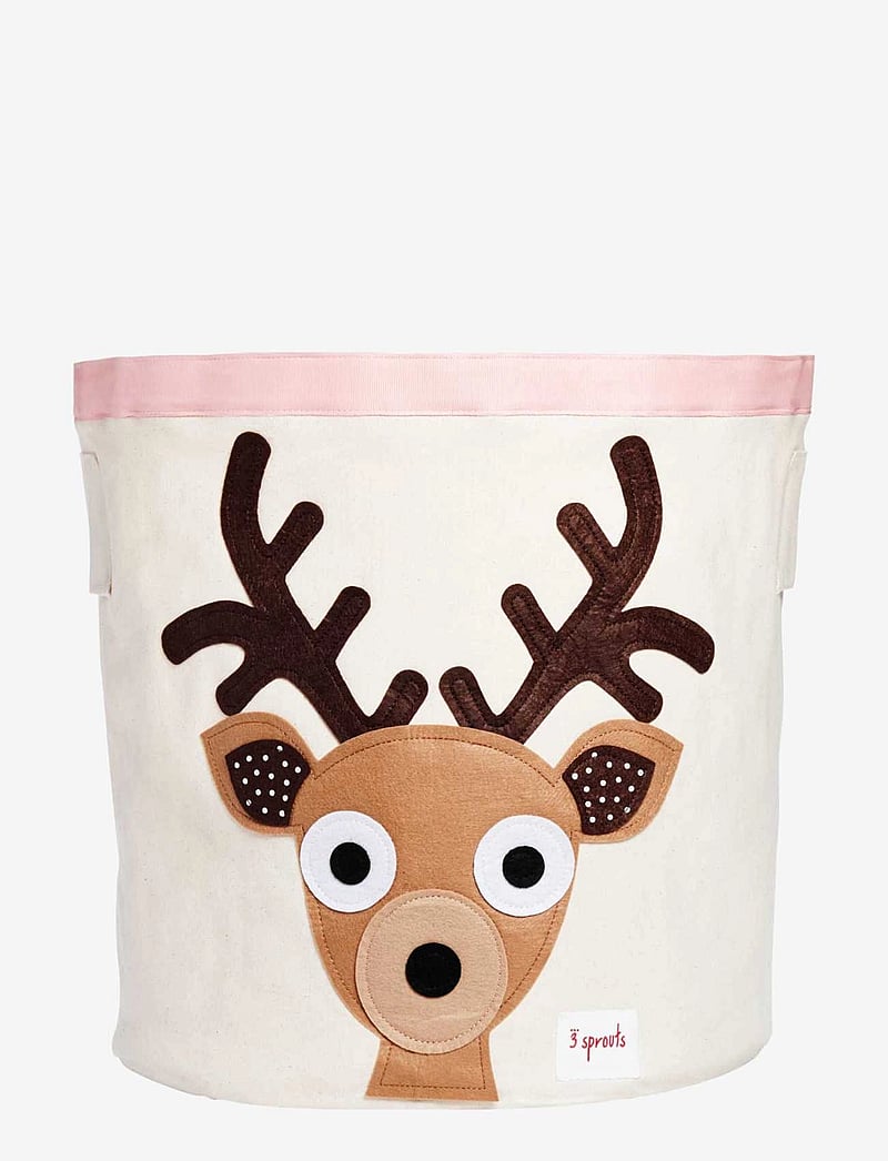 3 Sprouts - Storage Container Round - aufbewahrungskörbe - toffee - deer - 0