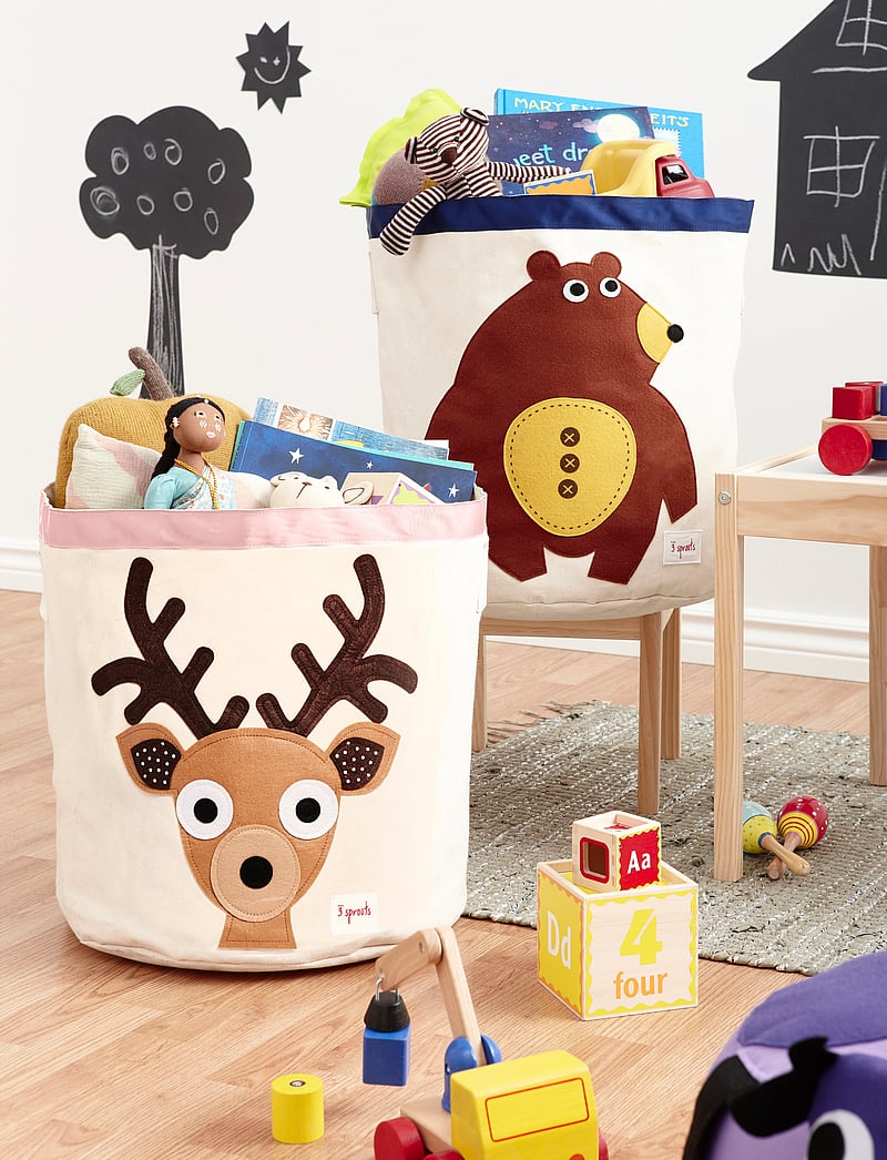 3 Sprouts - Storage Container Round - aufbewahrungskörbe - toffee - deer - 1