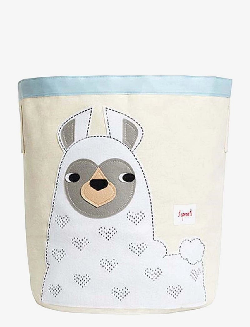 3 Sprouts - Storage Container Round - förvaringskorgar - white - llama - 0