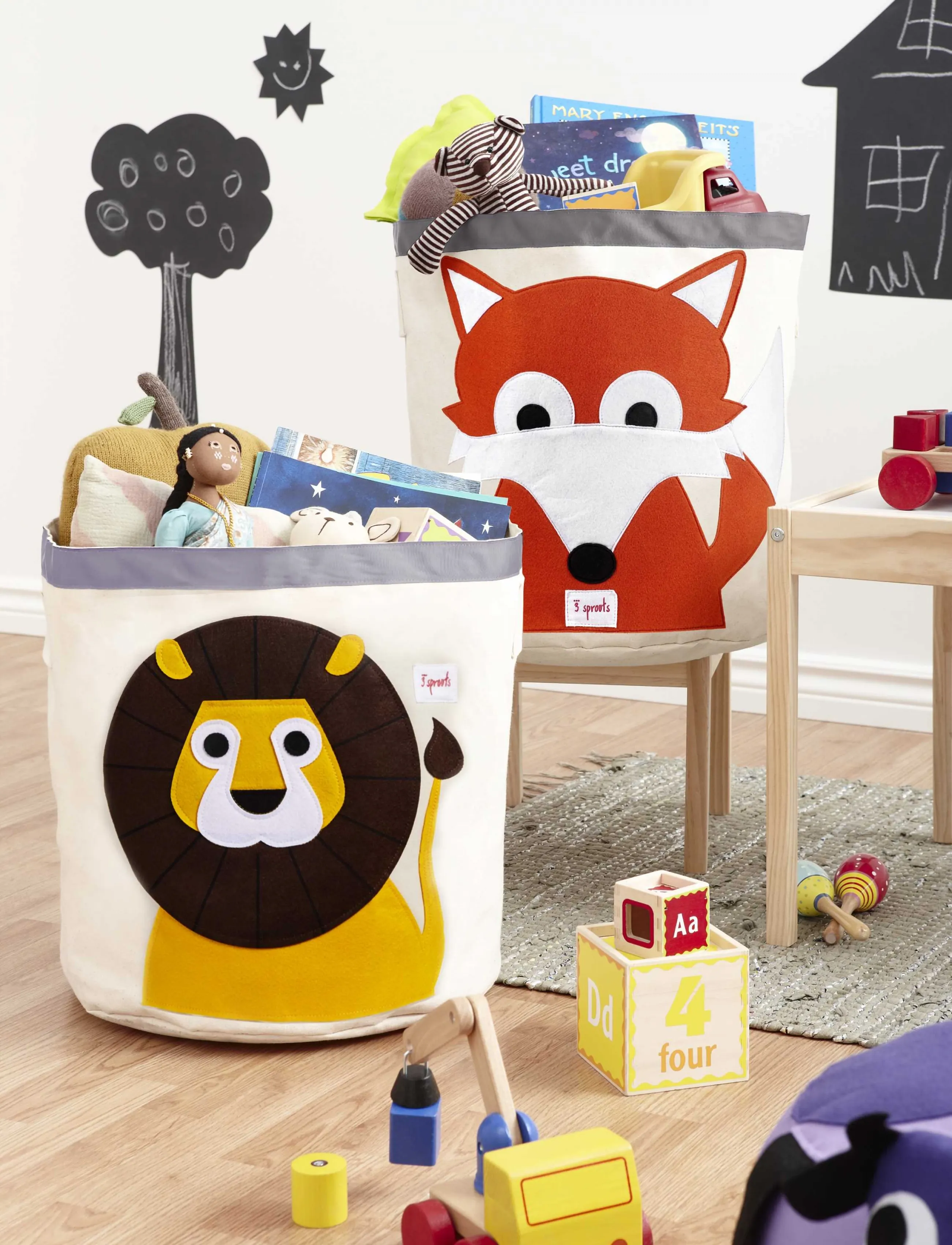 3 Sprouts - Storage Container Round - opbevaringskurve - yellow - lion - 3