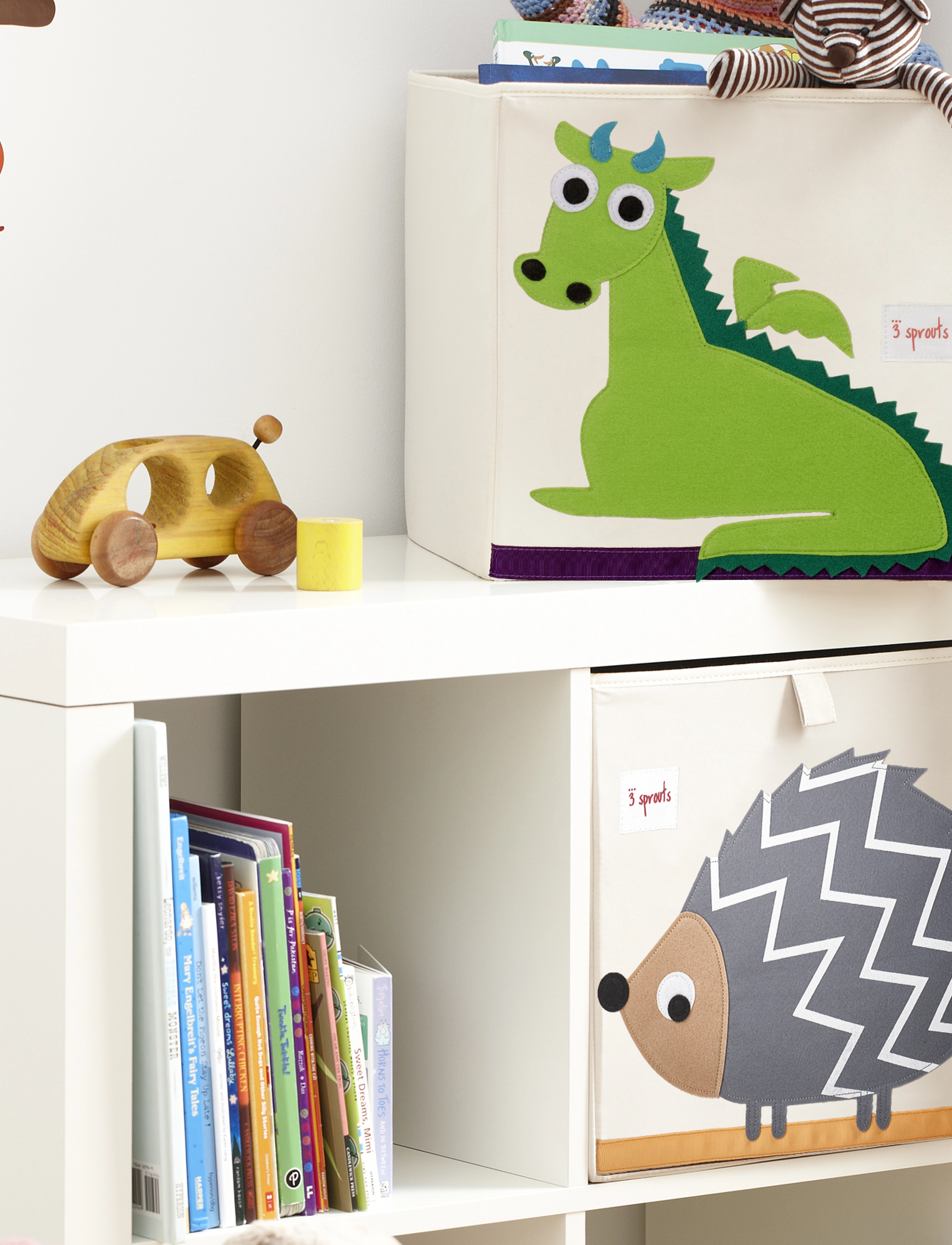 3 Sprouts Storage Box, 33 cm X 33 cm X 33 cm, Multi/patterned, Opbevaring > Opbevaringskurve, Børn