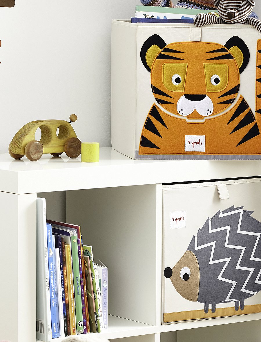 3 Sprouts - 3 Sprouts Storage Box, Tiger/Orange - hoiukorvid - sand - orange - 1