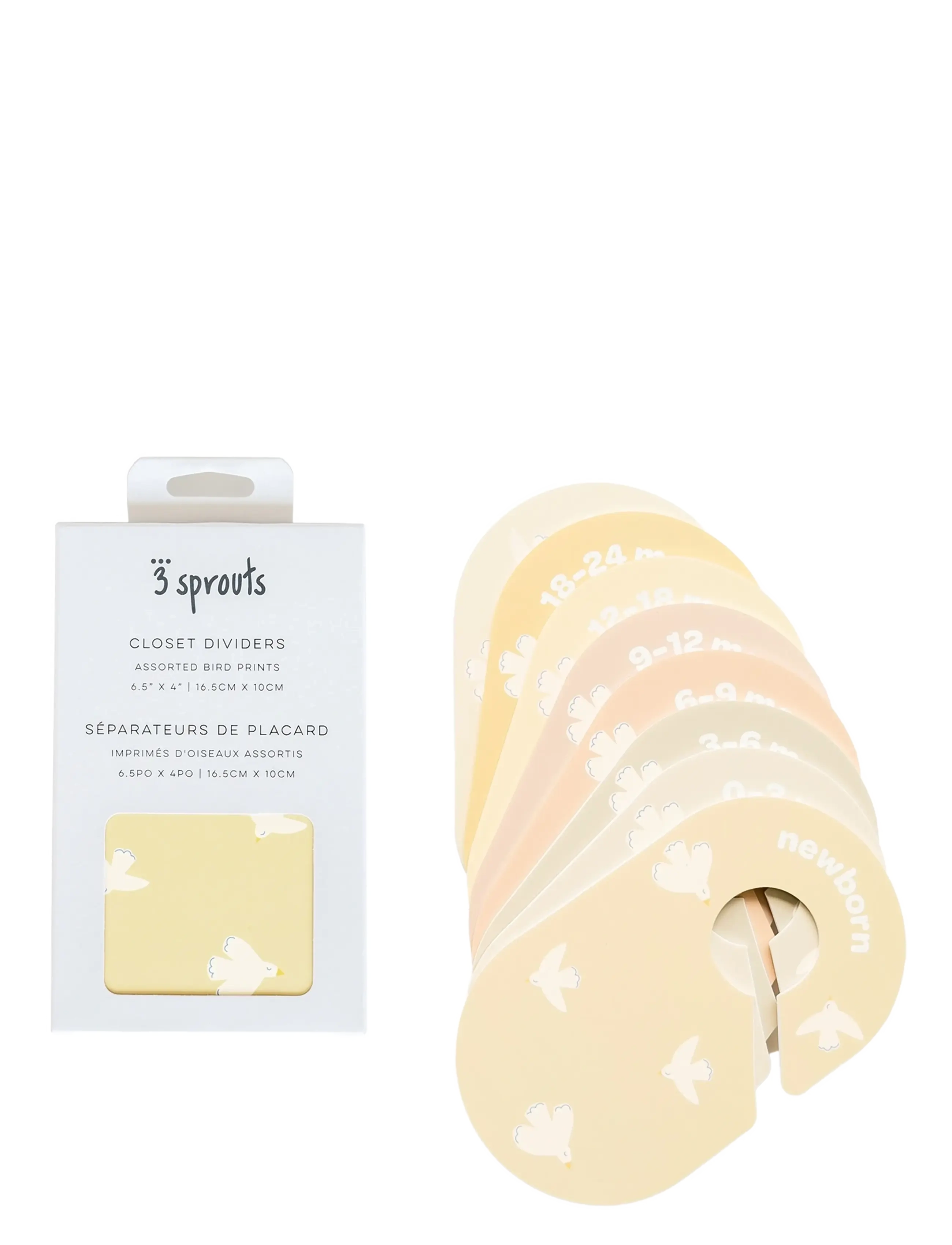 3 Sprouts 3 Sprouts Closet Divider (8 pcs.), Bird - Opbevaring - MULTI COLOURED / multi