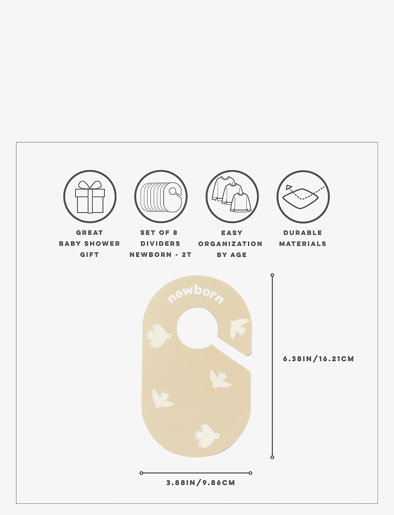 3 Sprouts - 3 Sprouts Closet Divider (8 pcs.), Bird - hooks & hangers - multi coloured - 3