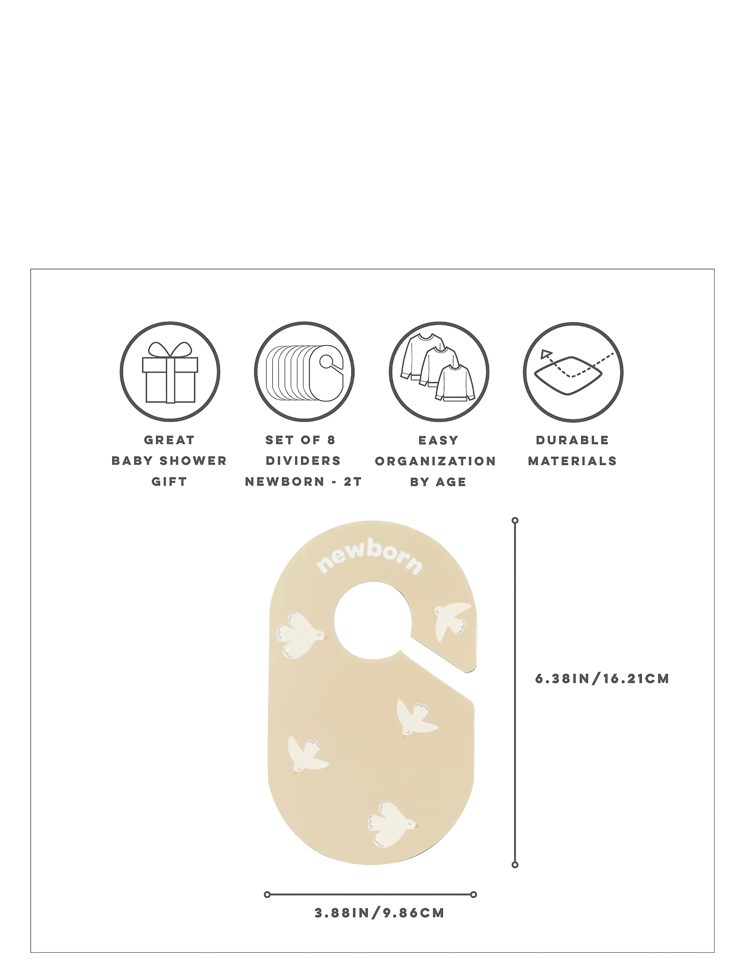 3 Sprouts - 3 Sprouts Closet Divider (8 pcs.), Bird - haken und aufhänger - multi coloured - 3