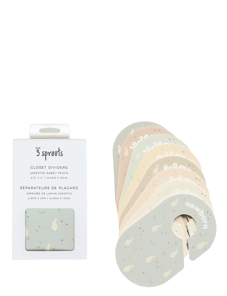 3 Sprouts - 3 Sprouts Closet Divider (8 pcs.), Rabbit - krokar och galgar - multi coloured - 1