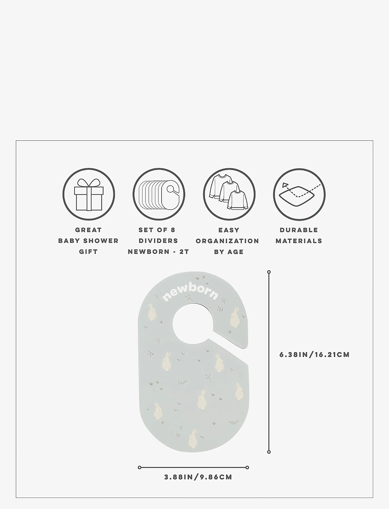 3 Sprouts - 3 Sprouts Closet Divider (8 pcs.), Rabbit - haken und aufhänger - multi coloured - 3