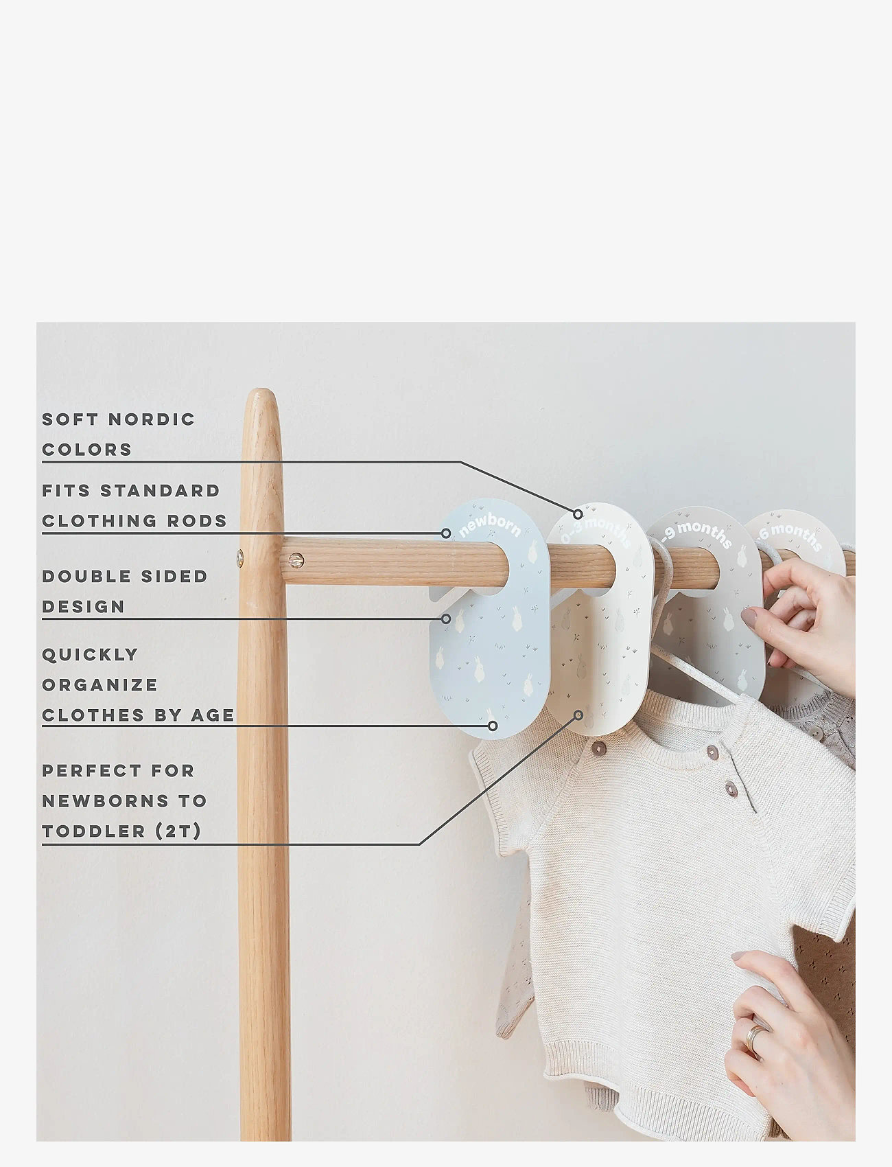 3 Sprouts - 3 Sprouts Closet Divider (8 pcs.), Rabbit - haken und aufhänger - multi coloured - 4