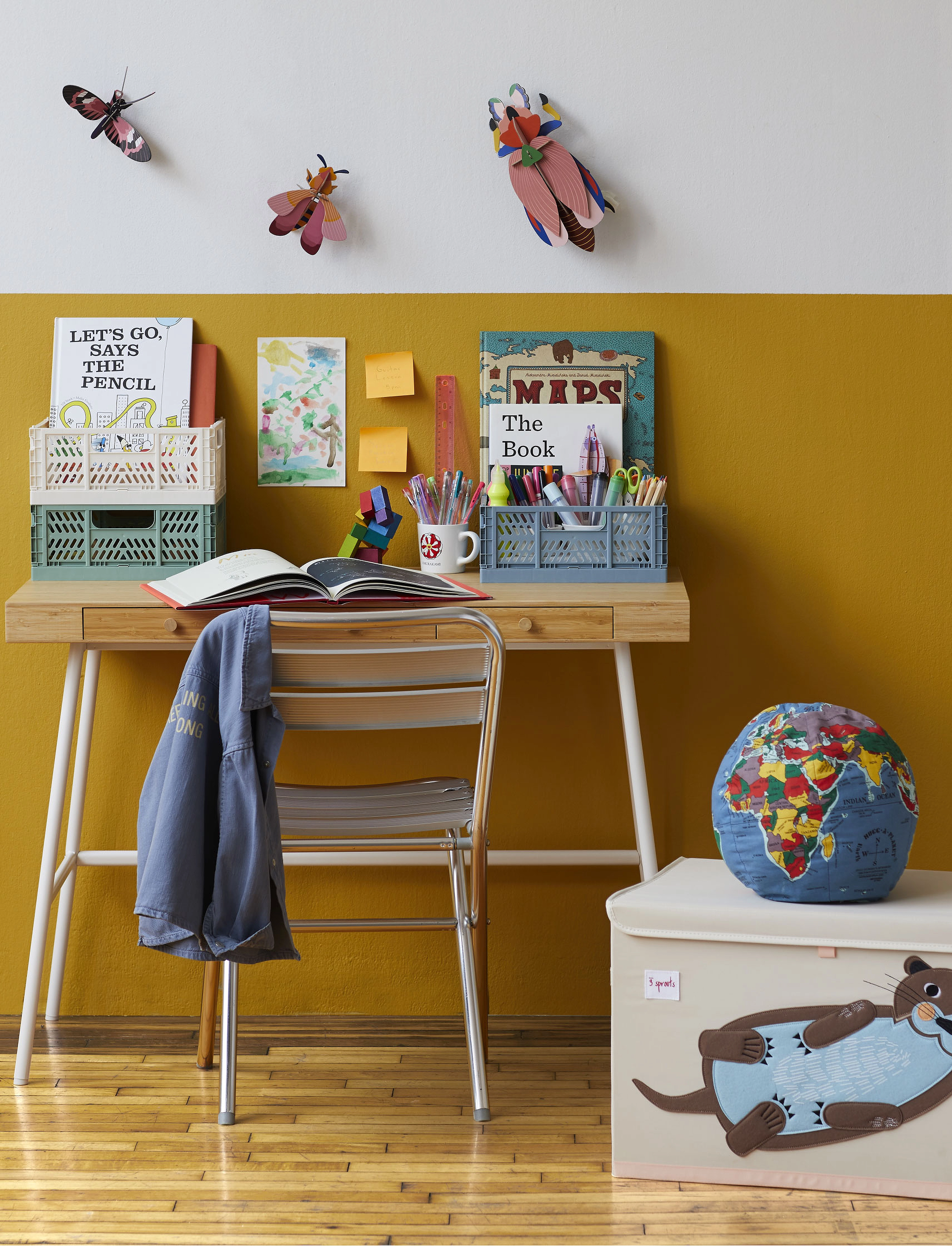 3 Sprouts Modern Folding Crate Medium, 29.4 cm X 21.8 12.8 cm, Storage, Grün - Storage Boxes, Kinder