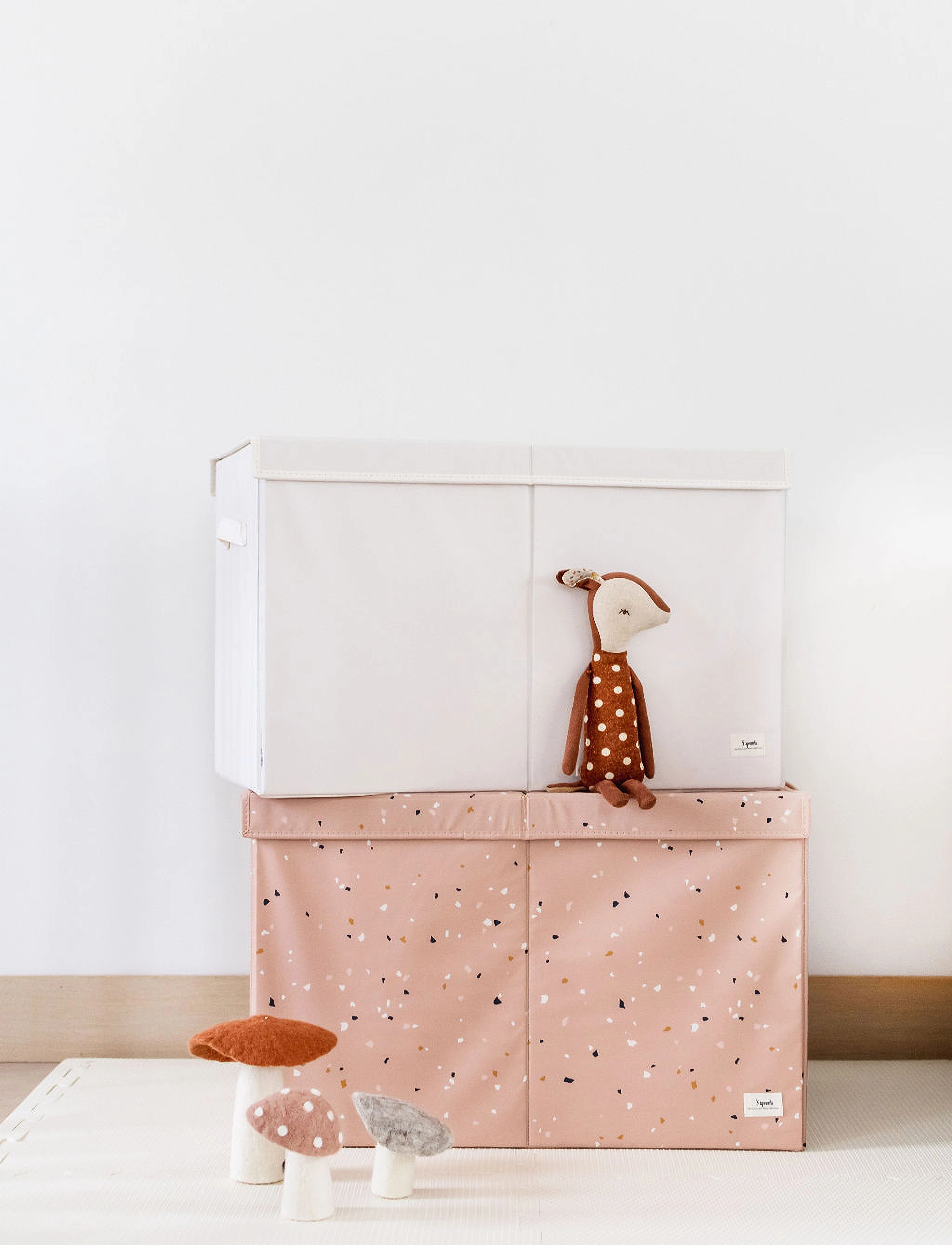 3 Sprouts - 3 Sprouts Folding toy chest, Terrazzo/Clay - daiktų laikymo dėžės - clay - 2