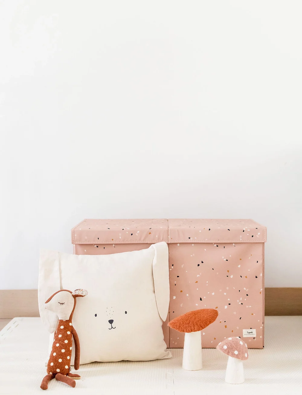 3 Sprouts - 3 Sprouts Folding toy chest, Terrazzo/Clay - aufbewahrungsboxen - clay - 4