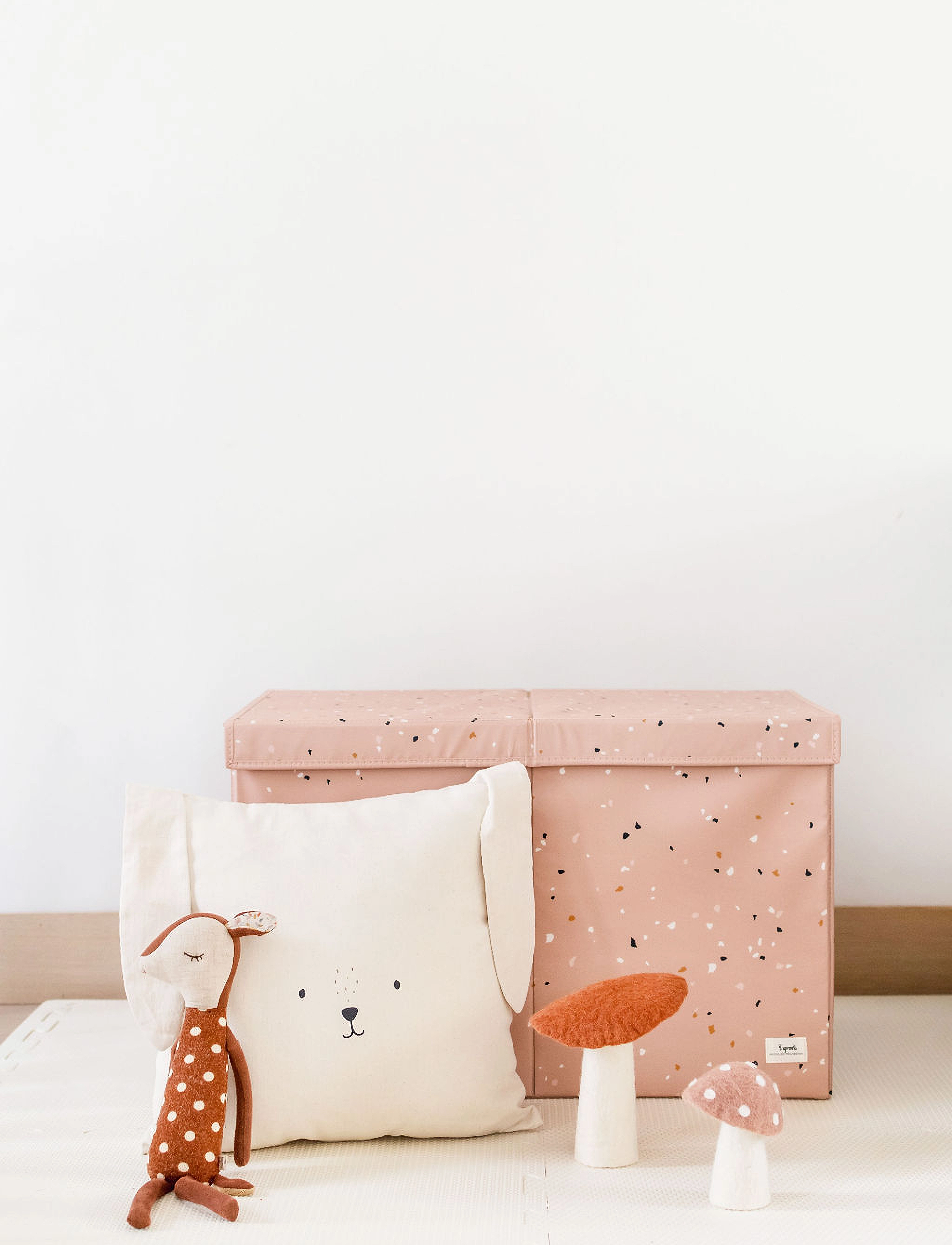 3 Sprouts - 3 Sprouts Folding toy chest, Terrazzo/Clay - daiktų laikymo dėžės - clay - 4