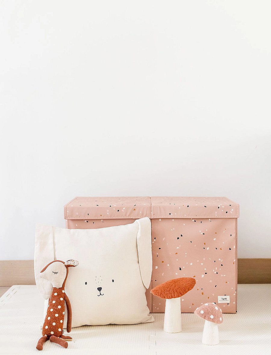 3 Sprouts - 3 Sprouts Folding toy chest, Terrazzo/Clay - daiktų laikymo dėžės - clay - 4