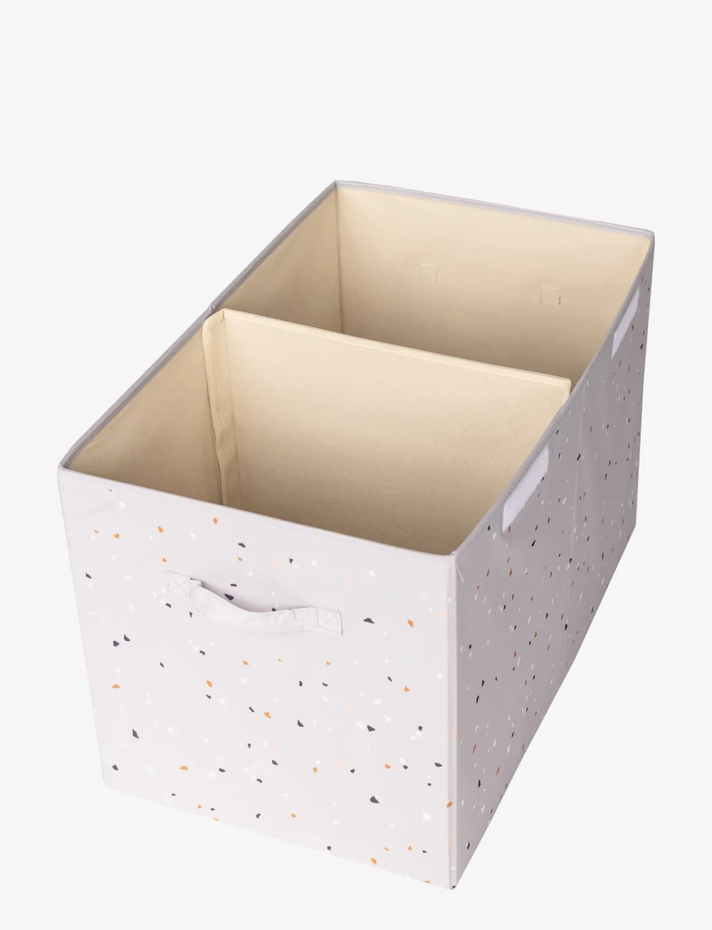 3 Sprouts - 3 Sprouts Folding toy chest, Terrazzo/Light gray - aufbewahrungsboxen - grey - 1