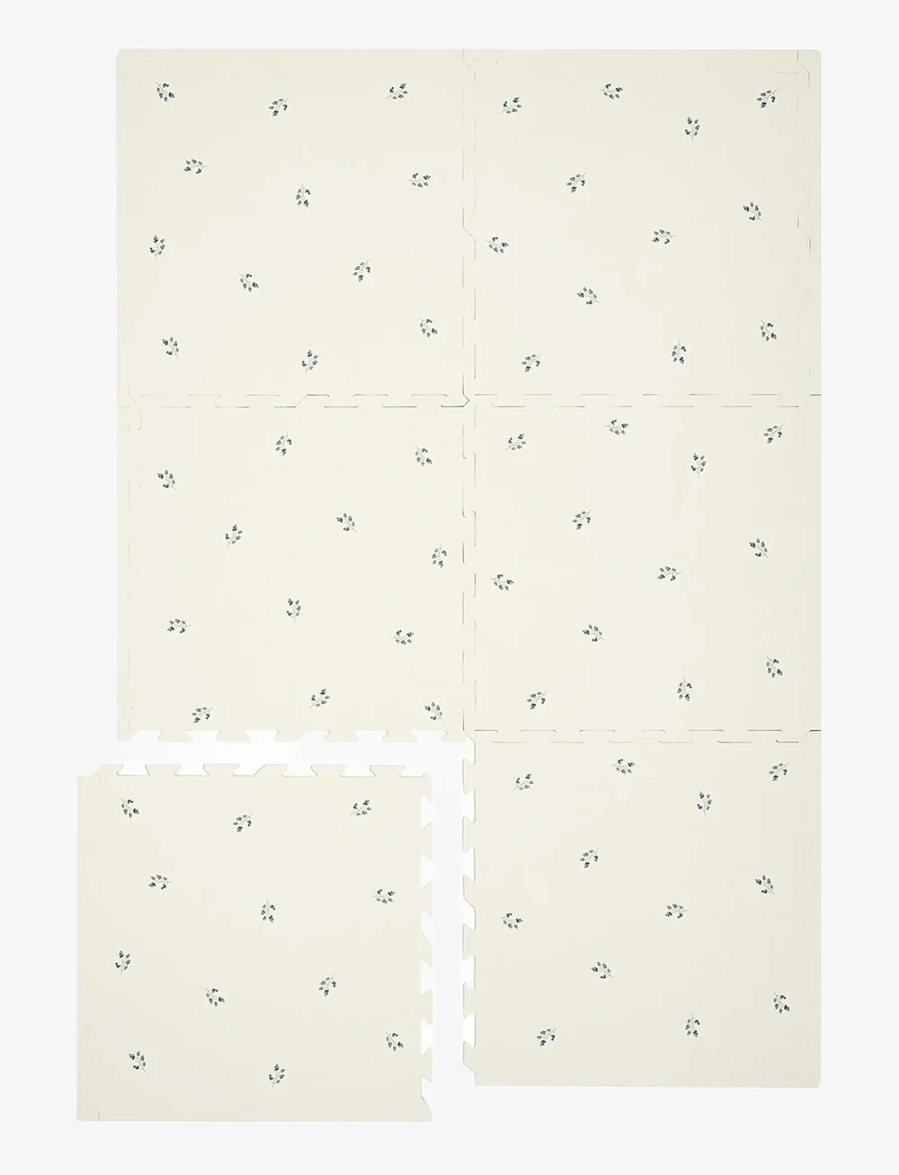 3 Sprouts - 3 Sprouts Floor Puzzle, Blueberry Ivory - ristkülikukujulised vaibad - beige - 1