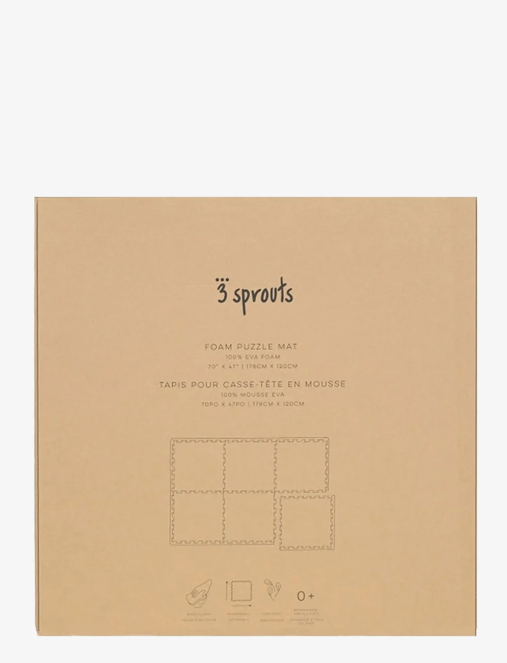 3 Sprouts - 3 Sprouts Floor Puzzle, Blueberry Ivory - ristkülikukujulised vaibad - beige - 4
