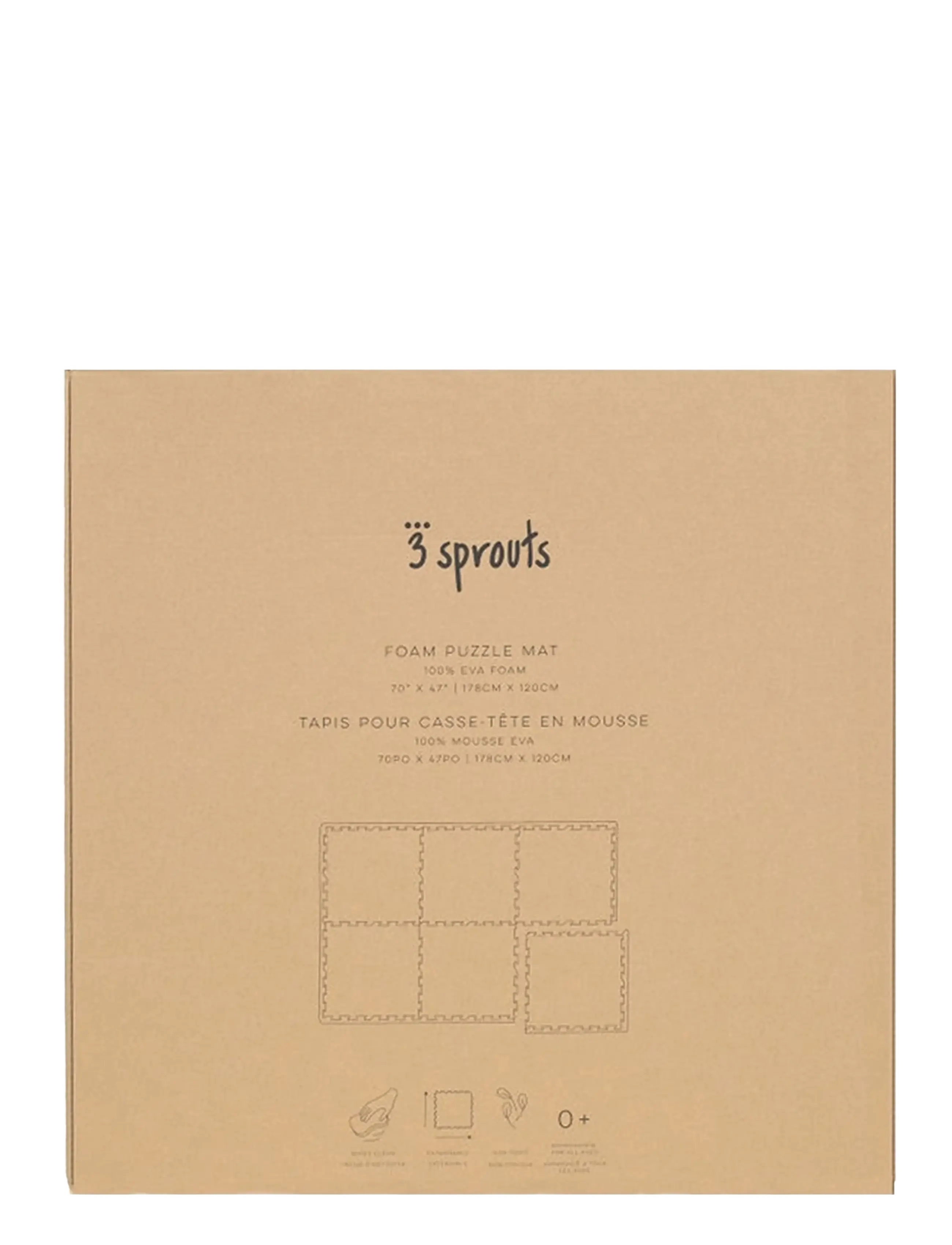 3 Sprouts - 3 Sprouts Floor Puzzle, Blueberry Ivory - mattor - beige - 4