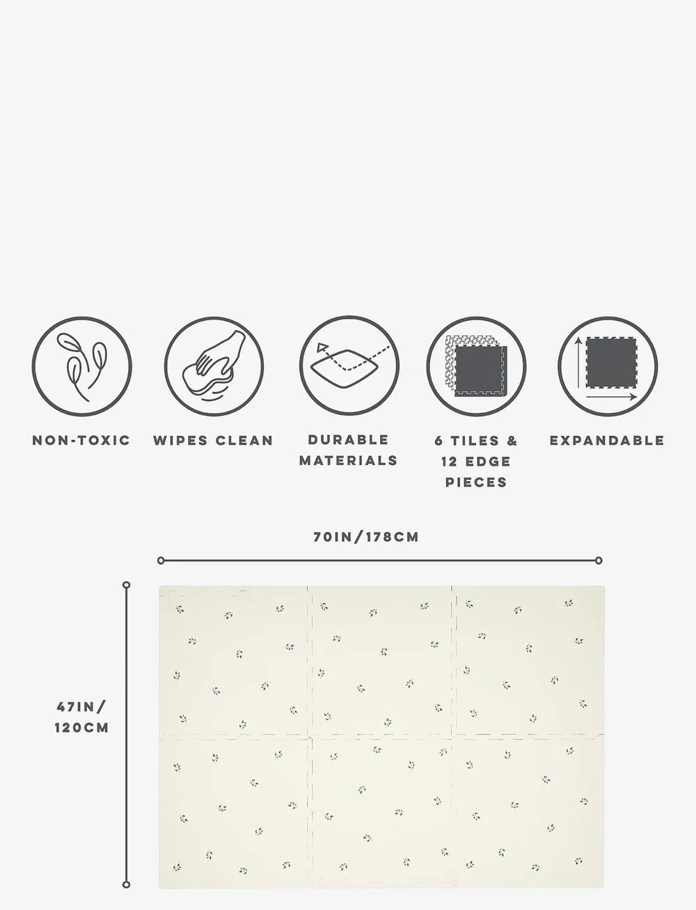 3 Sprouts - 3 Sprouts Floor Puzzle, Blueberry Ivory - ristkülikukujulised vaibad - beige - 5