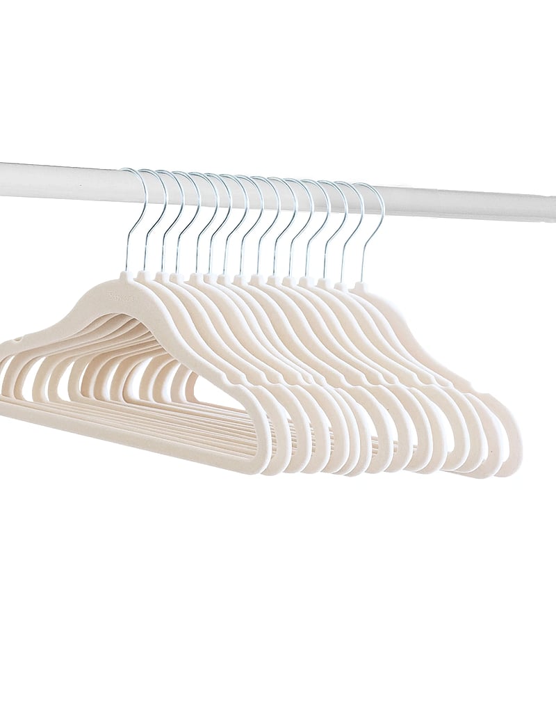 3 Sprouts - 3 Sprouts Velvet Hangers (15 pcs.), Beige - haken und aufhänger - beige - 5