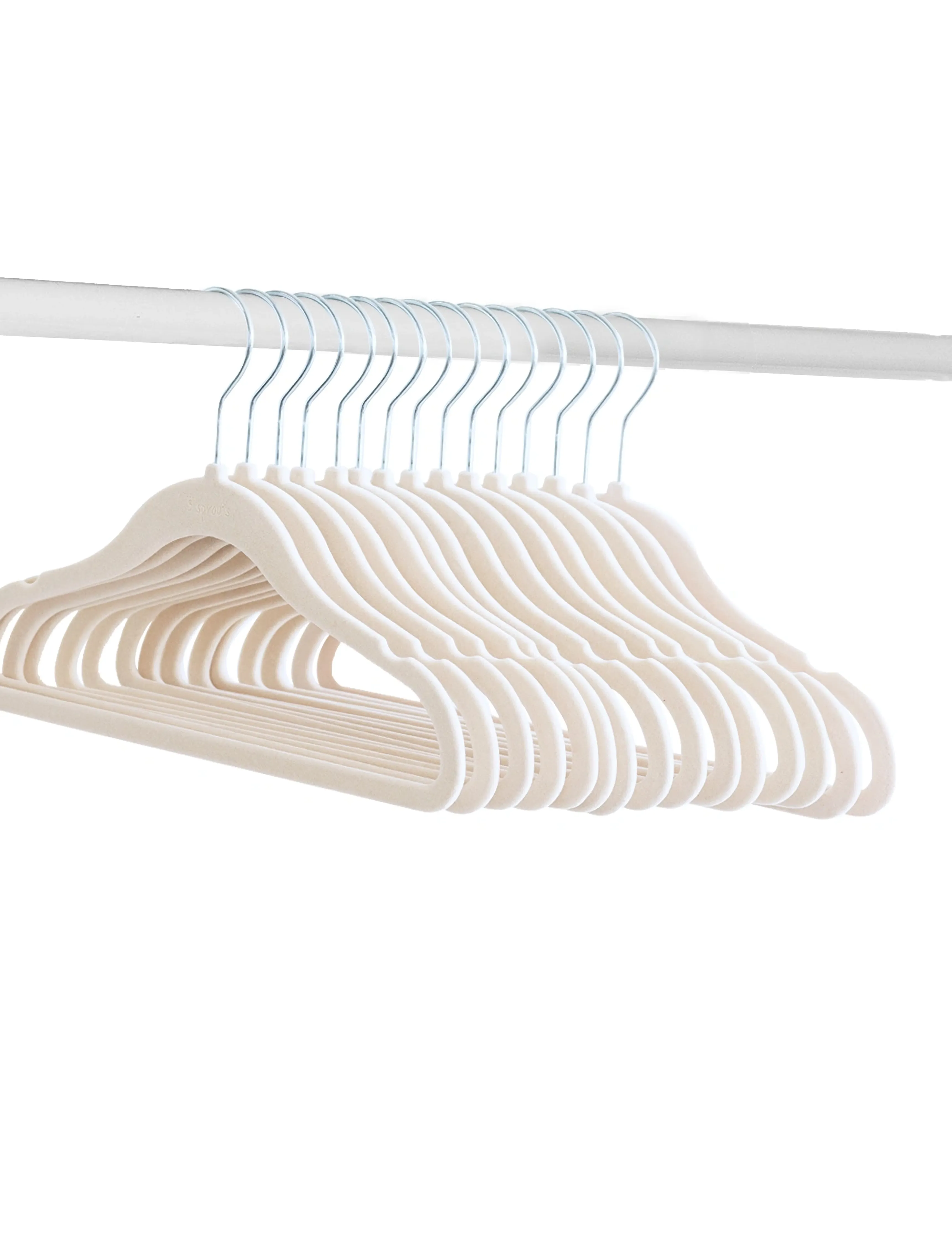 3 Sprouts - 3 Sprouts Velvet Hangers (15 pcs.), Beige - beige - 5