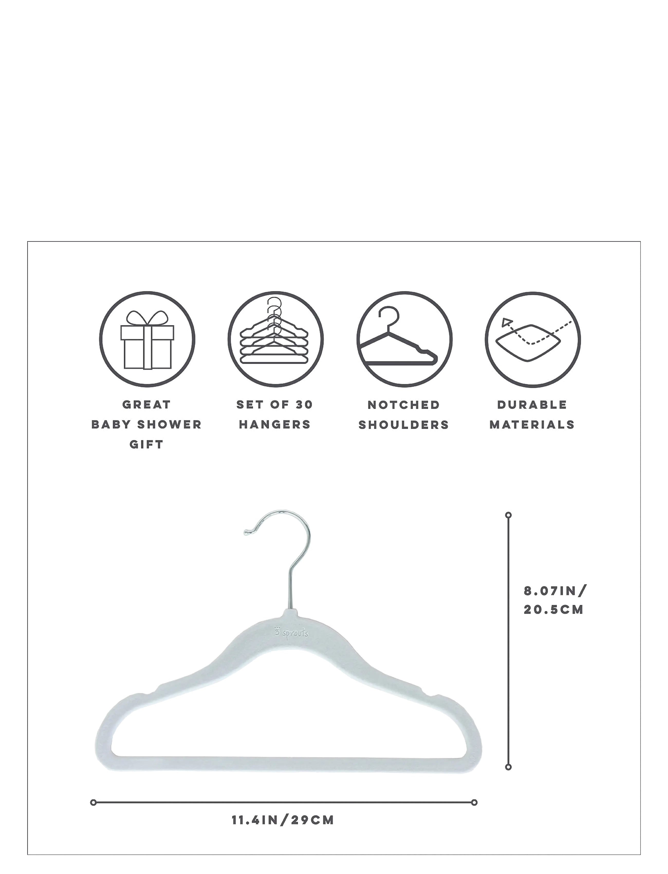 3 Sprouts - 3 Sprouts Velvet Hangers (15 pcs.), Blue - knager & bøjler - blue - 2