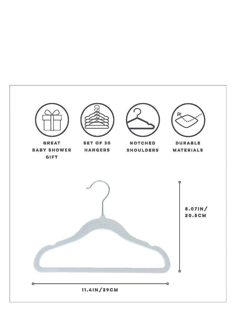 3 Sprouts - 3 Sprouts Velvet Hangers (15 pcs.), Blue - knager & bøjler - blue - 2