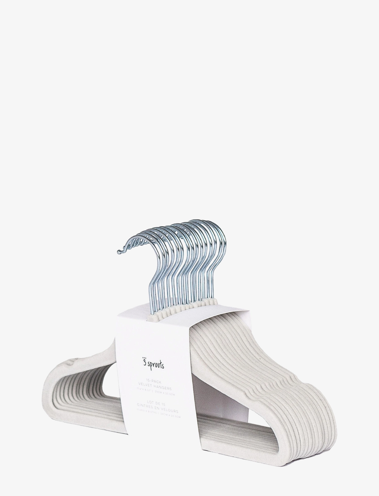 3 Sprouts Velvet Hanger (Set Of 15), Gray, 29.85X0.64X20 cm, Storage, Grau - Hooks & Hangers, Kinder