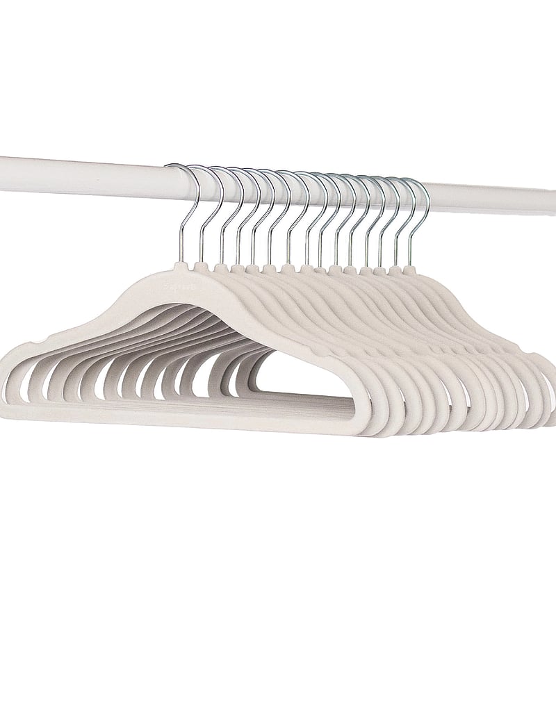 3 Sprouts - 3 Sprouts Velvet Hanger (Set of 15), Gray - konksud ja riputid - grey - 3