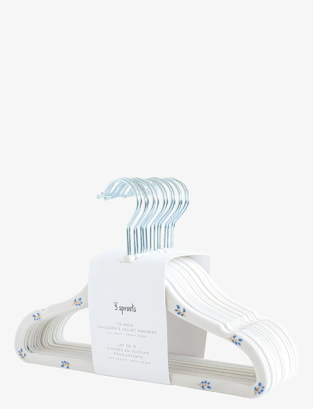 3 Sprouts - 3 Sprouts Velvet Hangers (15 pcs.), Blueberry/Cream - konksud ja riputid - beige - 1