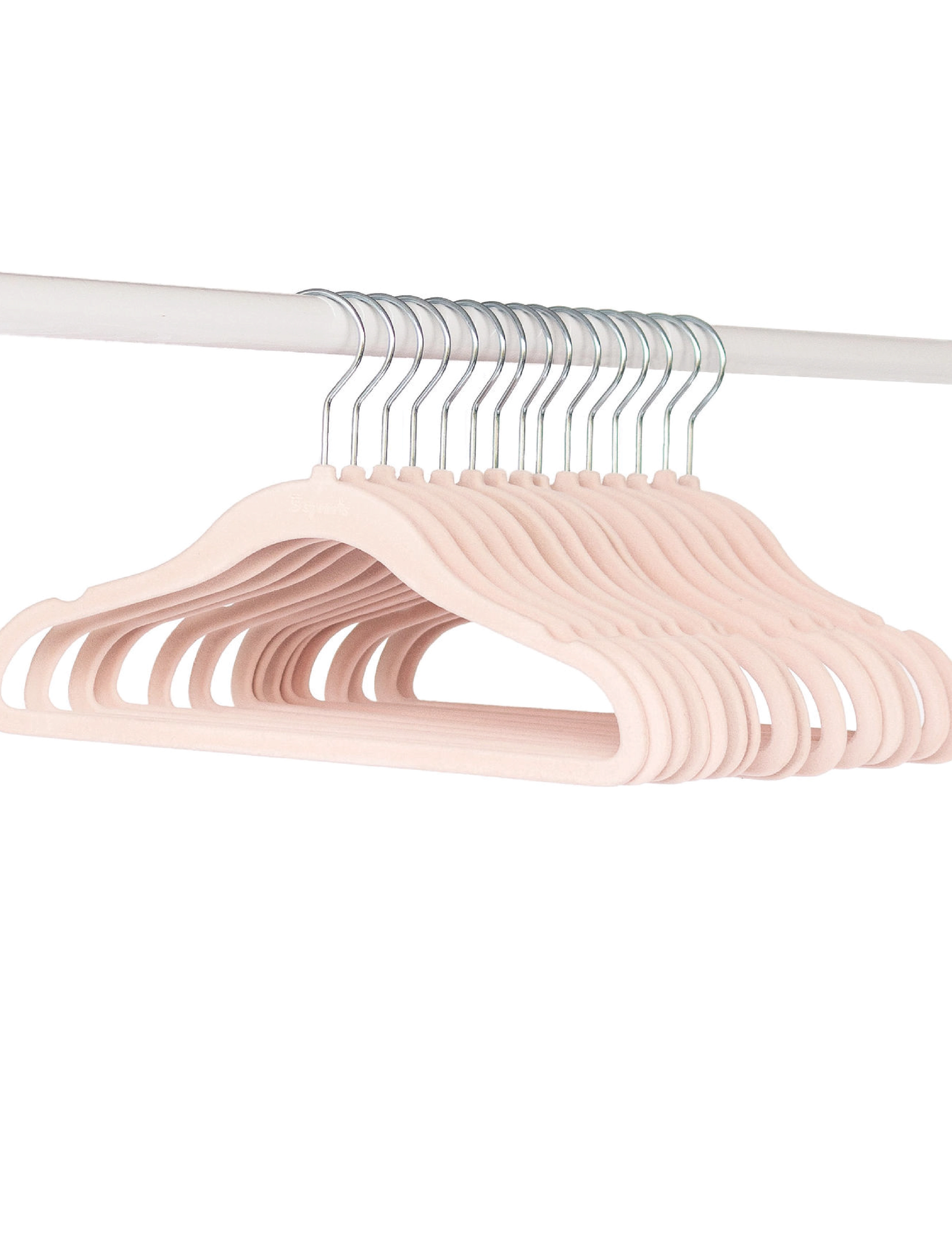 3 Sprouts - 3 Sprouts Velvet Hangers (15 pcs.), Pink - crochets et suspensions - pink - 2