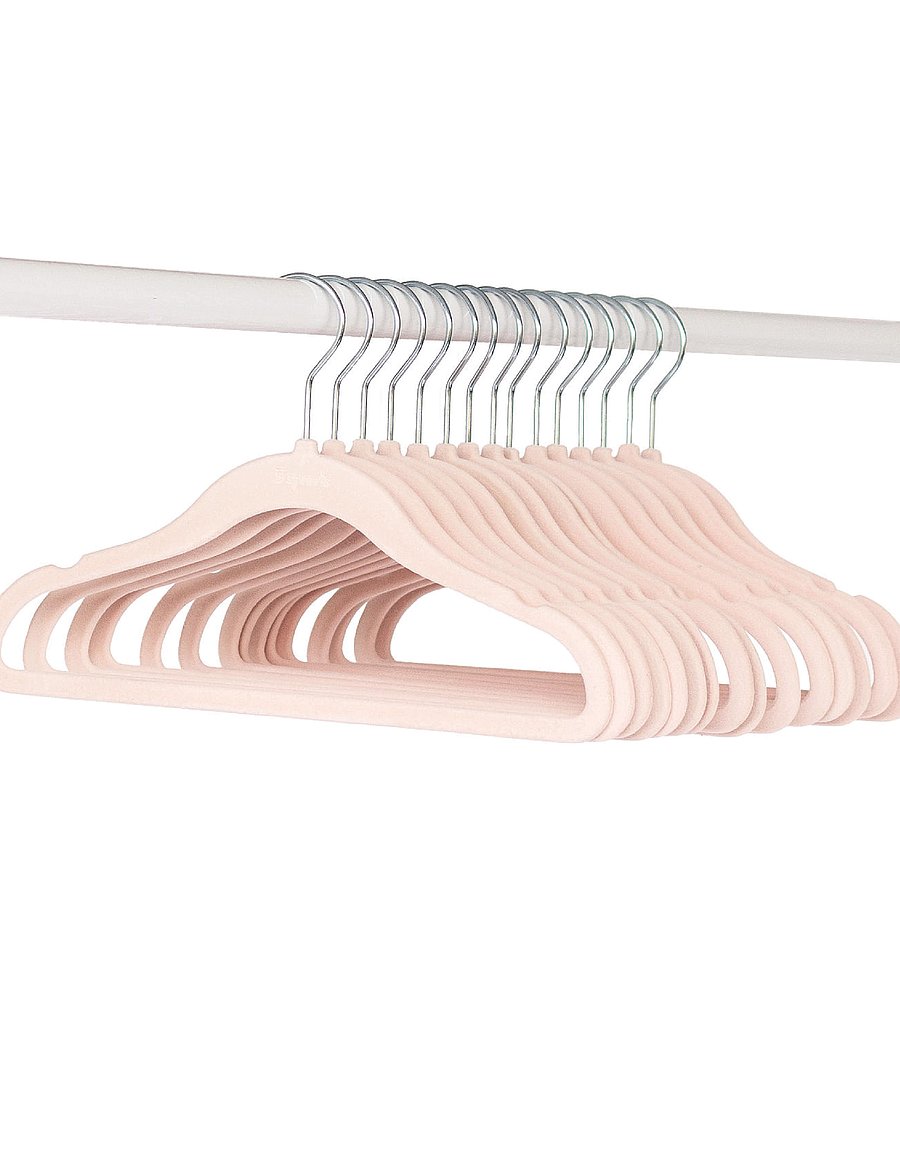 3 Sprouts - 3 Sprouts Velvet Hangers (15 pcs.), Pink - crochets et suspensions - pink - 2