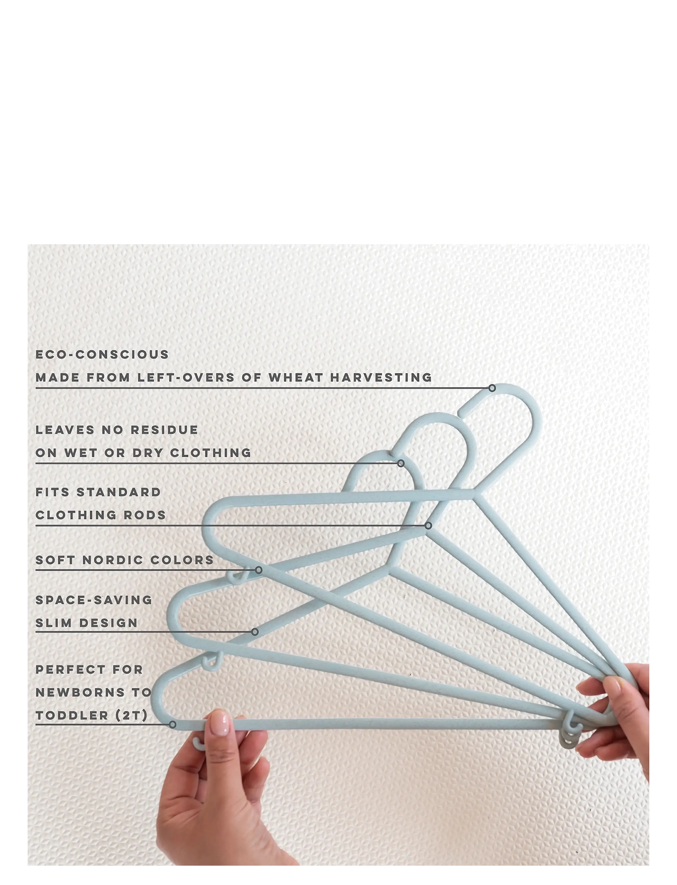 3 Sprouts - 3 Sprouts Wheat Straw Hangers (15 pcs.), Blue - blue - 2