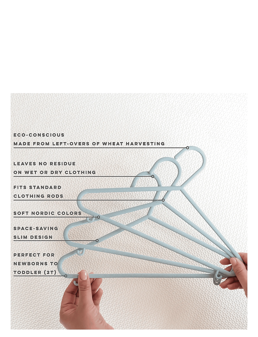 3 Sprouts - 3 Sprouts Wheat Straw Hangers (15 pcs.), Blue - blue - 2