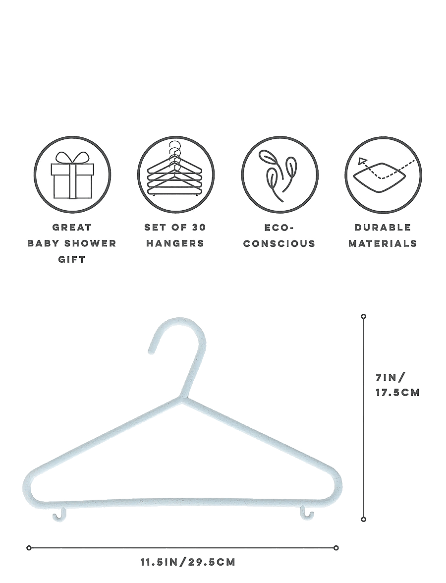 3 Sprouts - 3 Sprouts Wheat Straw Hangers (15 pcs.), Blue - blue - 3