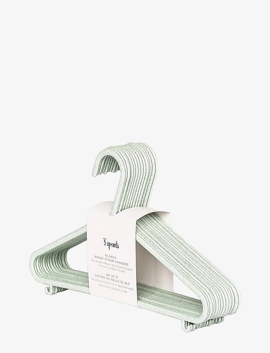 3 Sprouts - 3 Sprouts Wheat straw hanger (Set of 15), Green - haken und aufhänger - green - 0