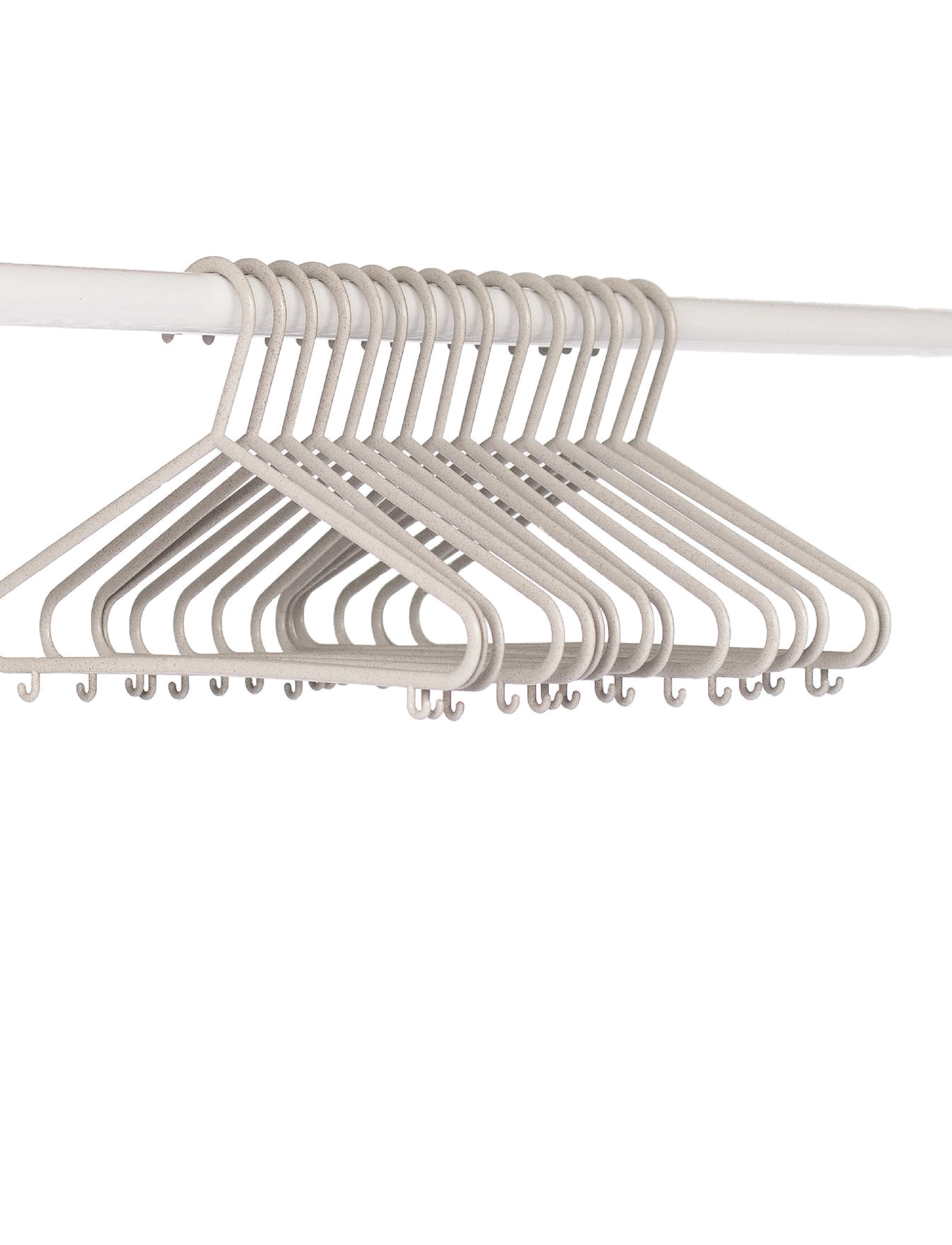 3 Sprouts - 3 Sprouts Wheat straw hanger (Set of 15), Gray - krókar og herðatré - grey - 2