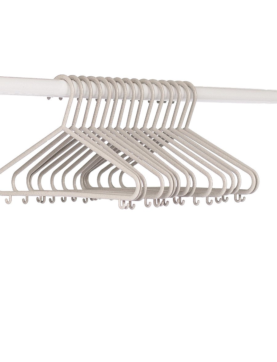 3 Sprouts - 3 Sprouts Wheat straw hanger (Set of 15), Gray - krokar och galgar - grey - 2