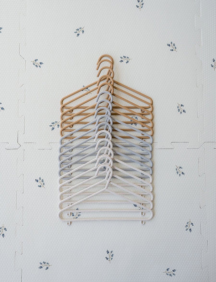3 Sprouts - 3 Sprouts Wheat straw hanger (Set of 15), Gray - krokar och galgar - grey - 3