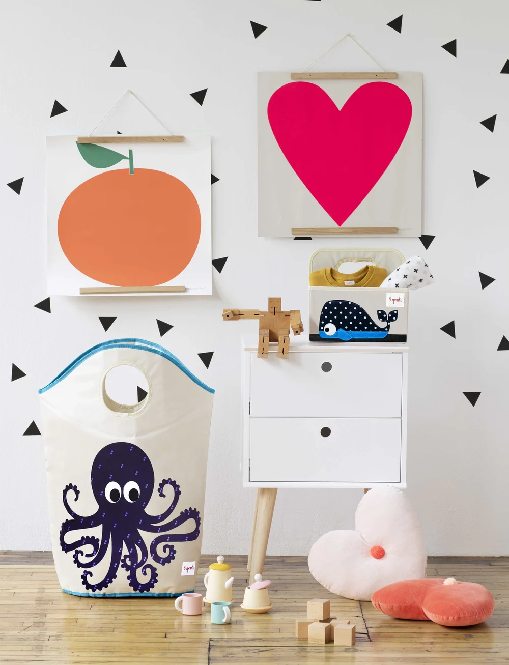 3 Sprouts - Laundry Basket - aufbewahrungskörbe - purple - octopus - 0